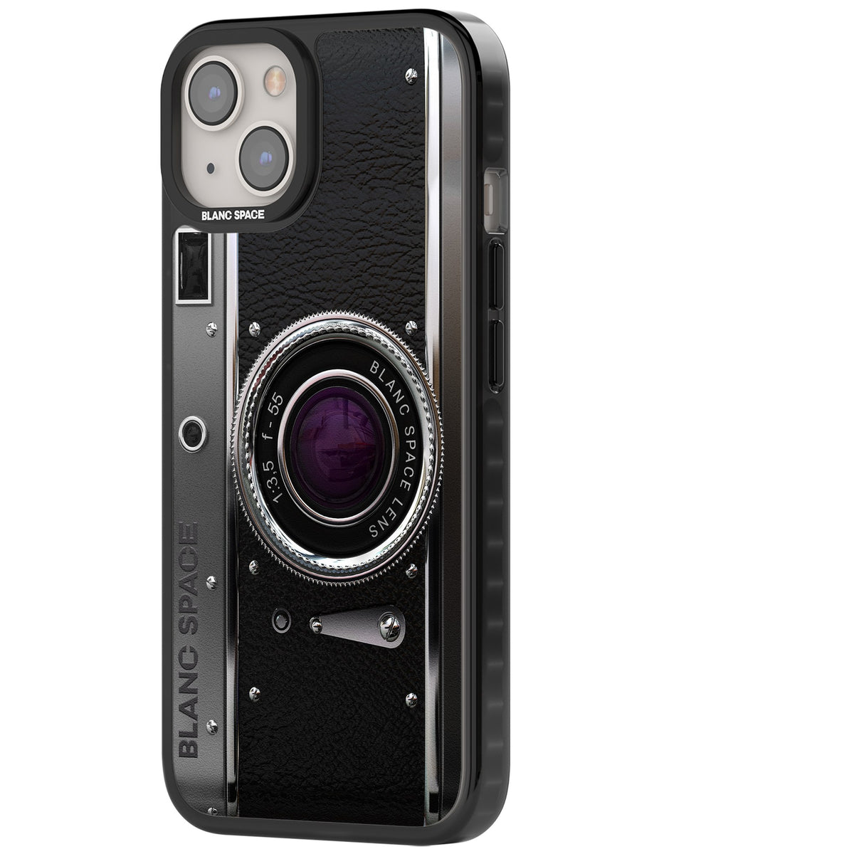 Vintage Classic Camera iPhone 12 / 12 Pro / iPhone 13 / iPhone 14 / iPhone 14 Plus / iPhone 15 / iPhone 15 Plus Impact Black Phone Case side
