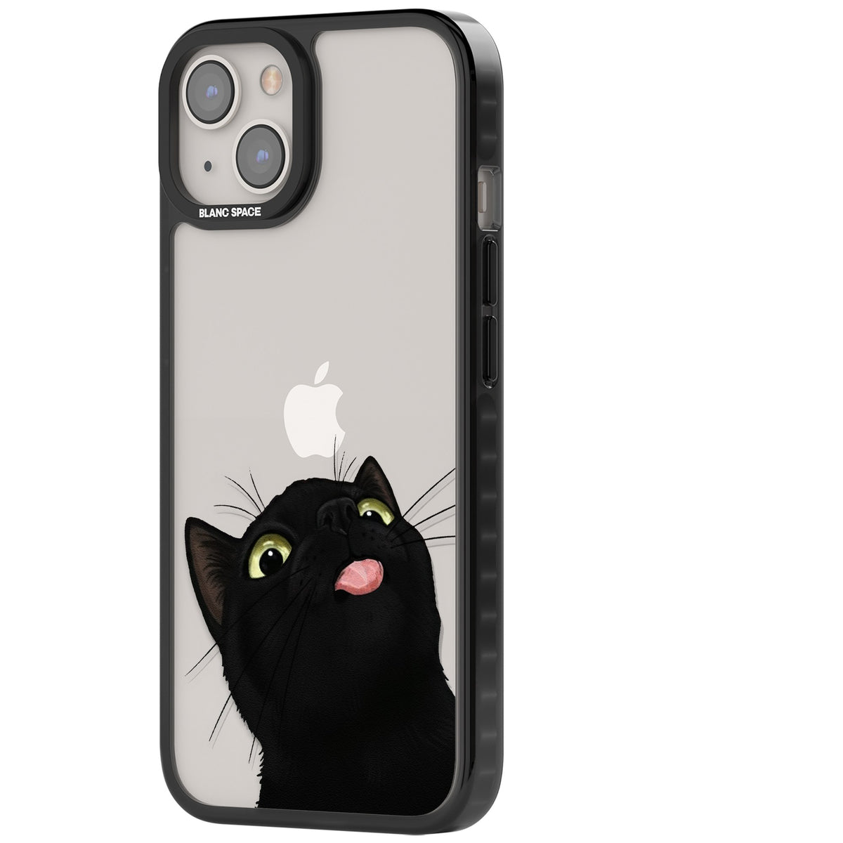 Black Cat Energy iPhone 12 / 12 Pro / iPhone 13 / iPhone 14 / iPhone 14 Plus / iPhone 15 / iPhone 15 Plus Impact Black Phone Case side