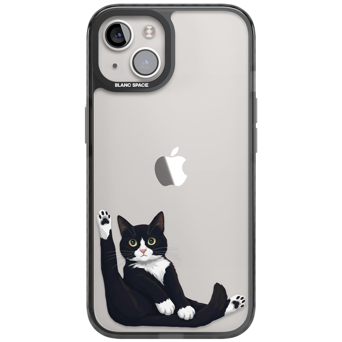 Mid-Groom Cat iPhone 12 / 12 Pro / iPhone 13 / iPhone 14 / iPhone 14 Plus / iPhone 15 / iPhone 15 Plus Impact Black Phone Case front