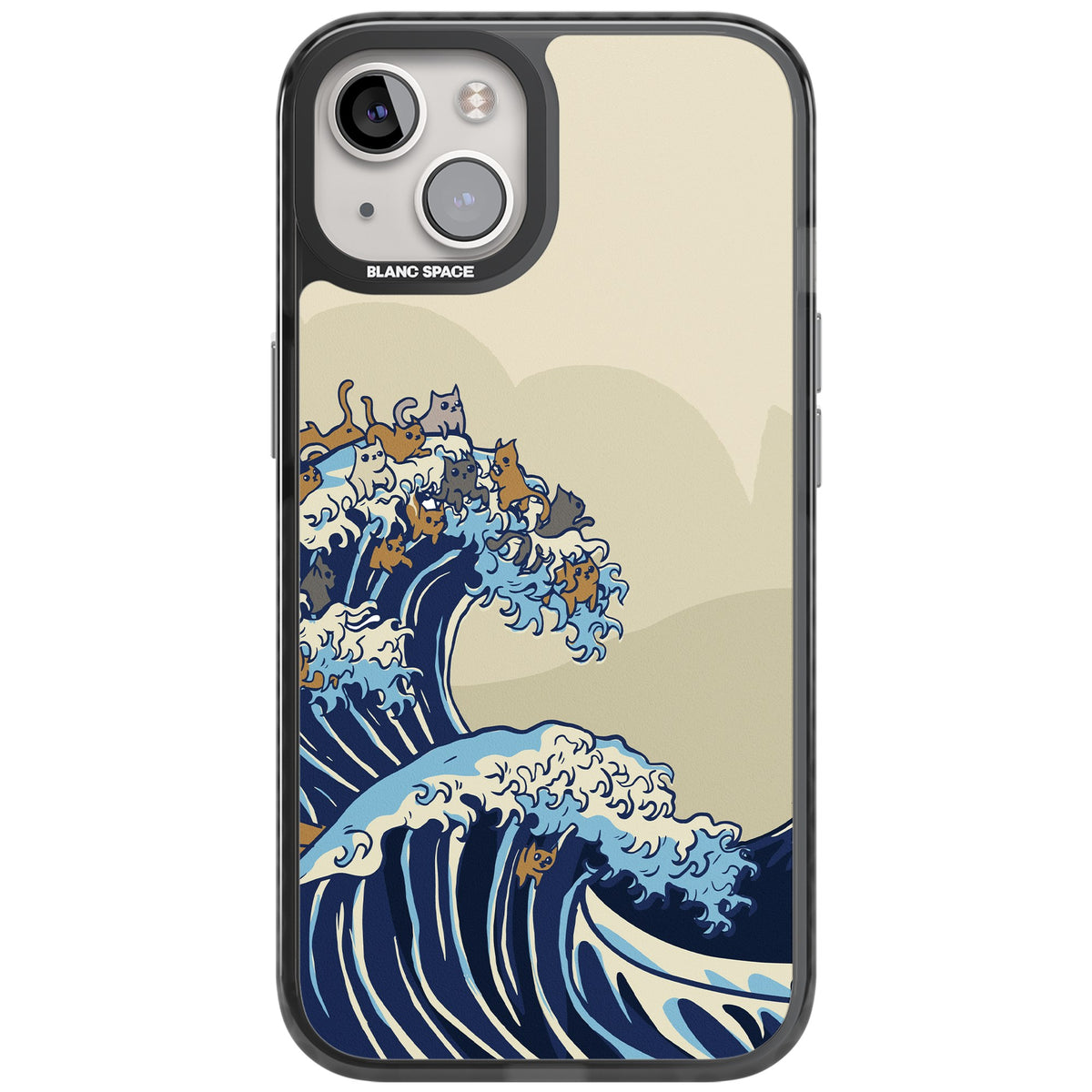 The Great Cat Wave iPhone 12 / 12 Pro / iPhone 13 / iPhone 14 / iPhone 14 Plus / iPhone 15 / iPhone 15 Plus Impact Black Phone Case front