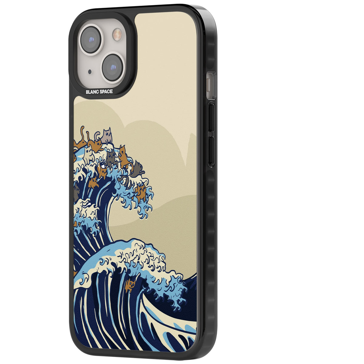 The Great Cat Wave iPhone 12 / 12 Pro / iPhone 13 / iPhone 14 / iPhone 14 Plus / iPhone 15 / iPhone 15 Plus Impact Black Phone Case side