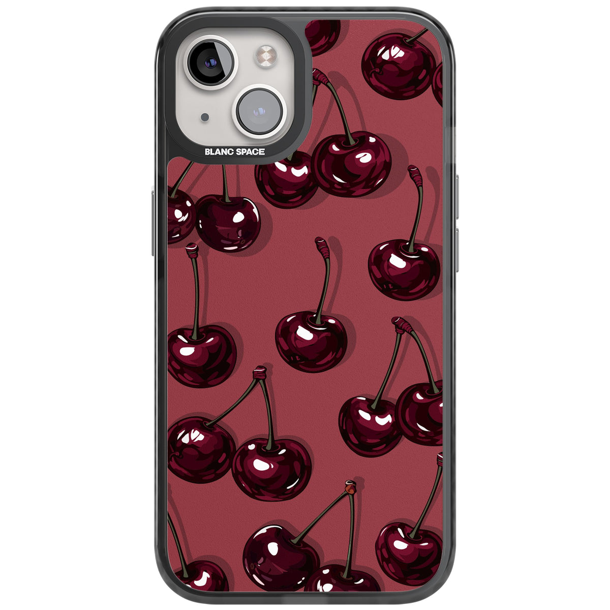 Cherry Rebel iPhone 12 / 12 Pro / iPhone 13 / iPhone 14 / iPhone 14 Plus / iPhone 15 / iPhone 15 Plus Impact Black Phone Case front