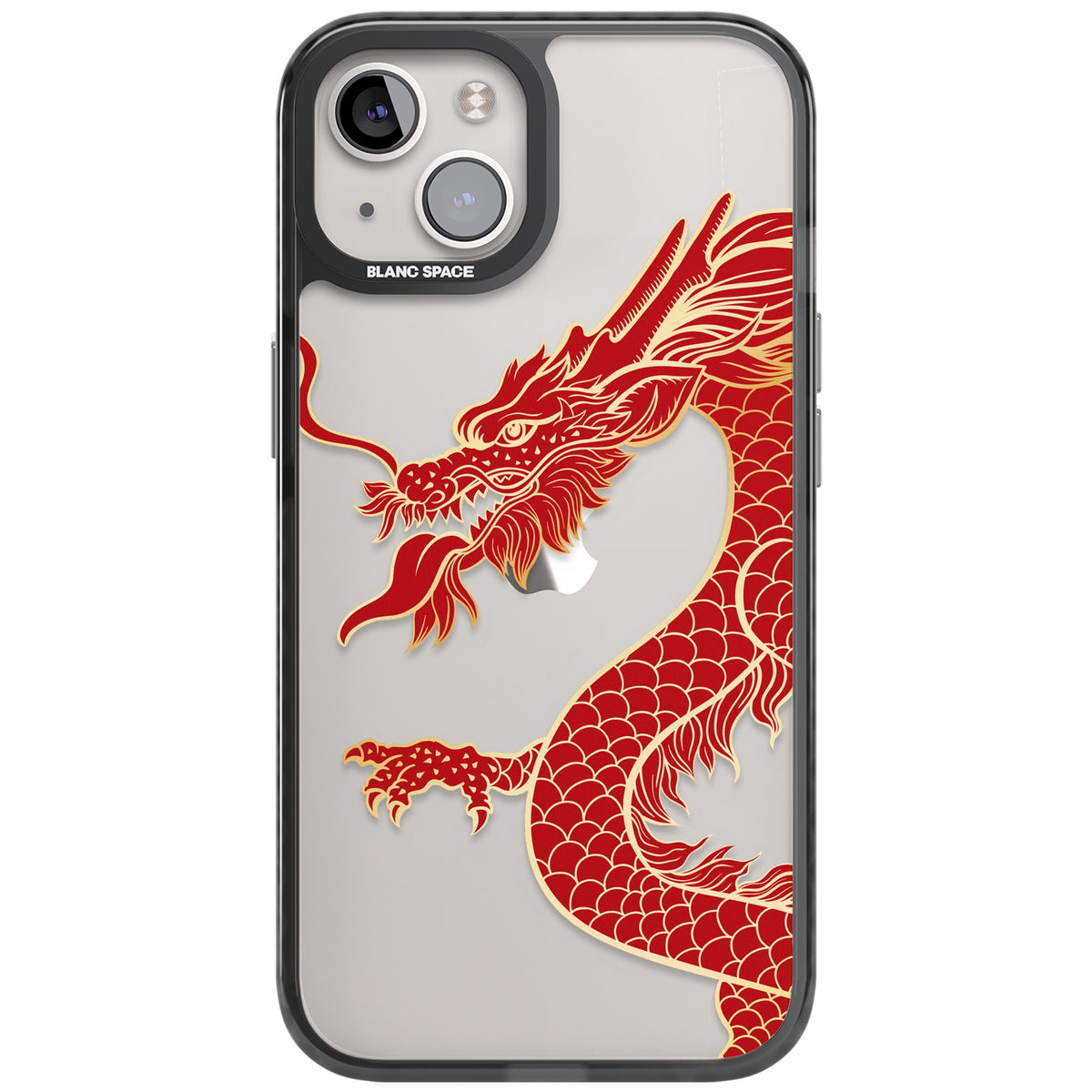 Red Dragon iPhone 12 / 12 Pro / iPhone 13 / iPhone 14 / iPhone 14 Plus / iPhone 15 / iPhone 15 Plus Impact Black Phone Case front