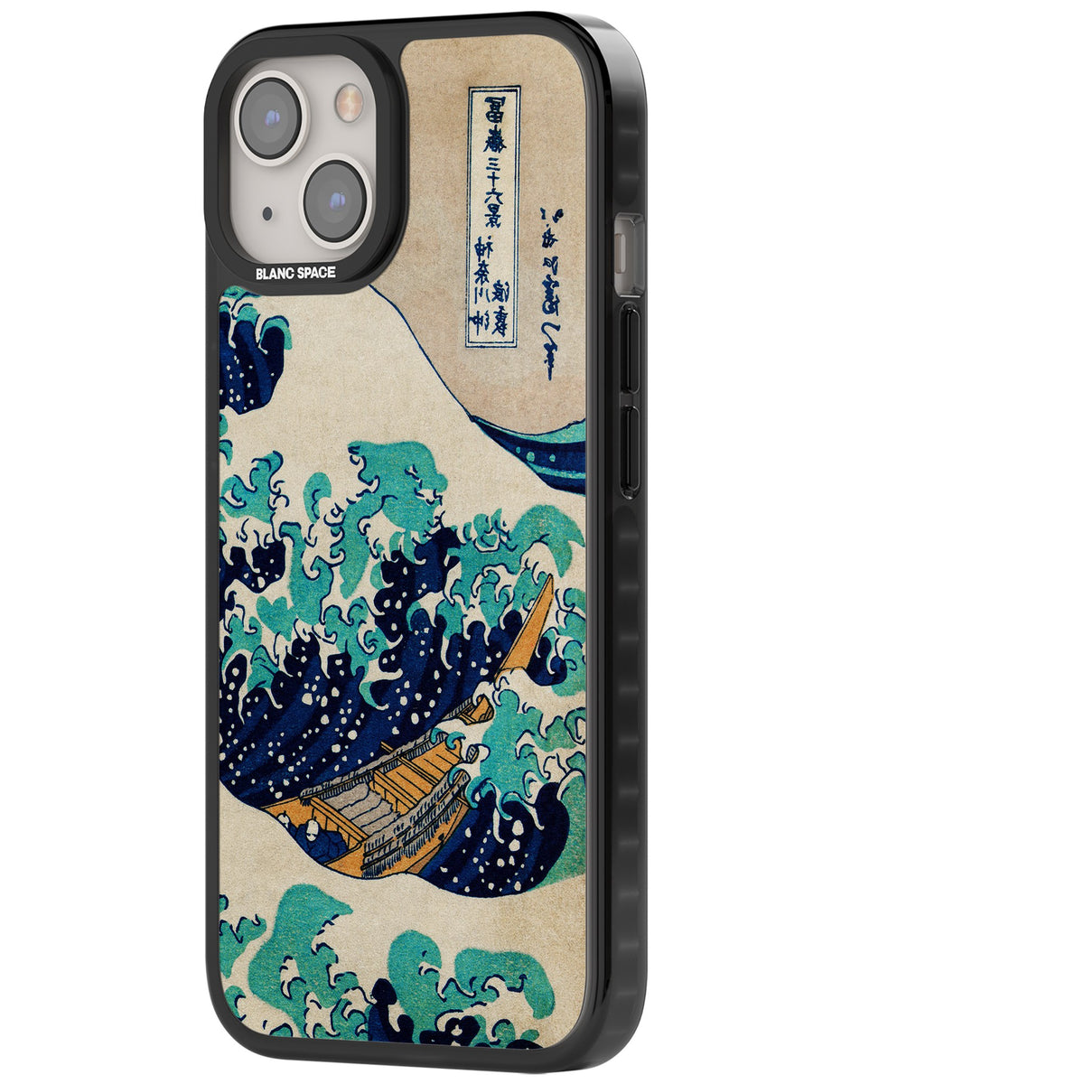 The Great Wave By Katsushika Hokusai iPhone 12 / 12 Pro / iPhone 13 / iPhone 14 / iPhone 14 Plus / iPhone 15 / iPhone 15 Plus Impact Black Phone Case side