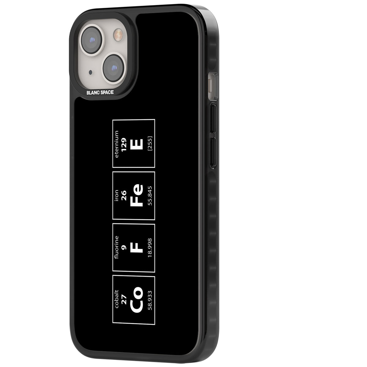 Coffee Element (Black) iPhone 12 / 12 Pro / iPhone 13 / iPhone 14 / iPhone 14 Plus / iPhone 15 / iPhone 15 Plus Impact Black Phone Case side