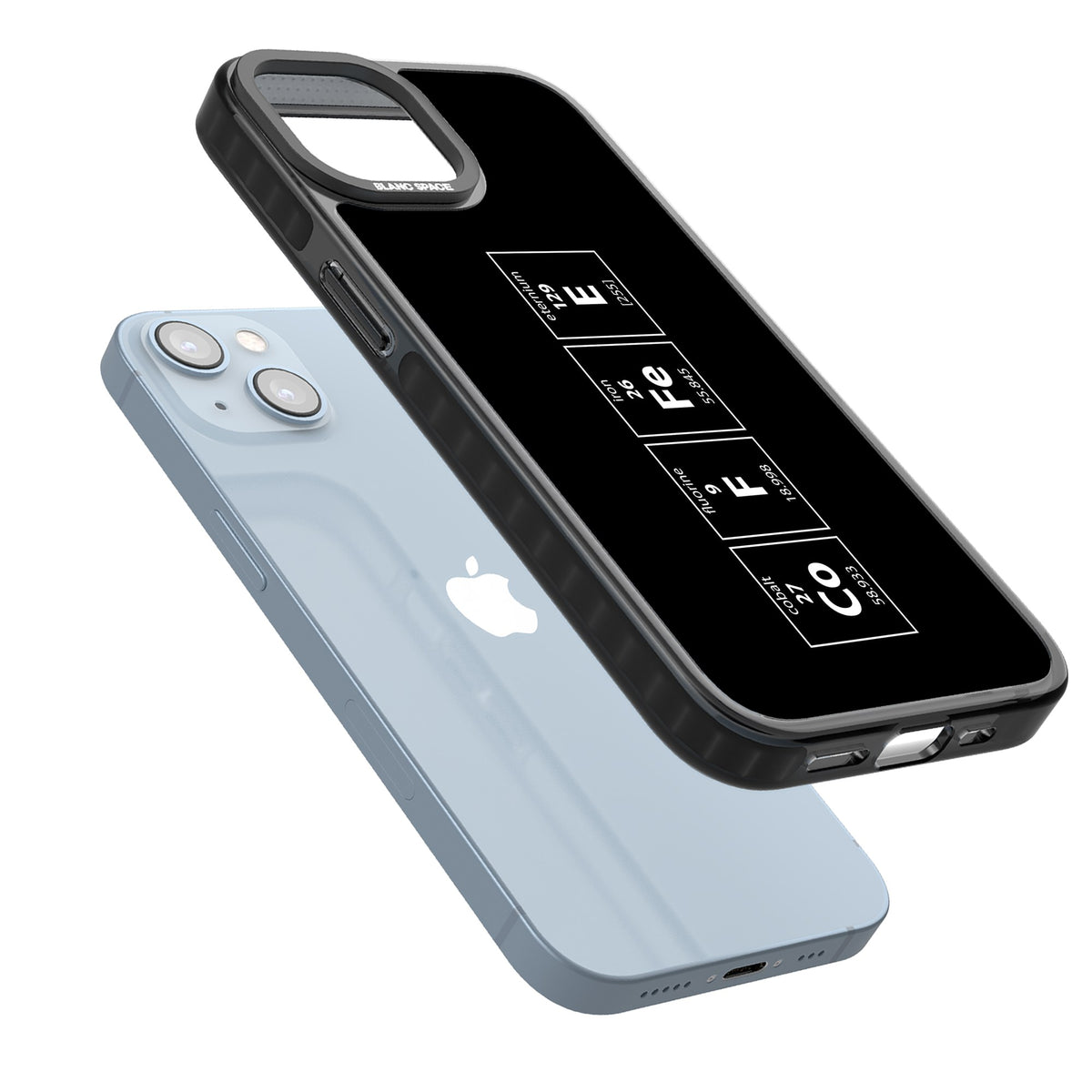 Coffee Element (Black) iPhone 12 / 12 Pro / iPhone 13 / iPhone 14 / iPhone 14 Plus / iPhone 15 / iPhone 15 Plus Impact Black Phone Case angled