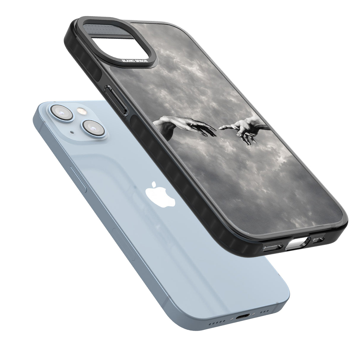 Creation iPhone 12 / 12 Pro / iPhone 13 / iPhone 14 / iPhone 14 Plus / iPhone 15 / iPhone 15 Plus Impact Black Phone Case angled