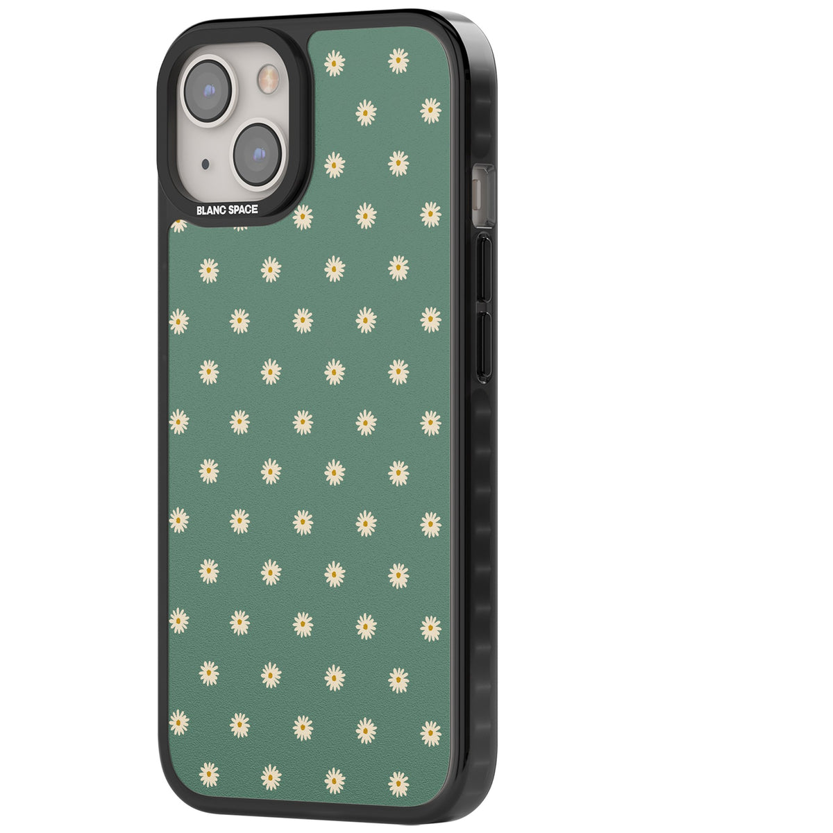 Sage Daisy Floral iPhone 12 / 12 Pro / iPhone 13 / iPhone 14 / iPhone 14 Plus / iPhone 15 / iPhone 15 Plus Impact Black Phone Case side