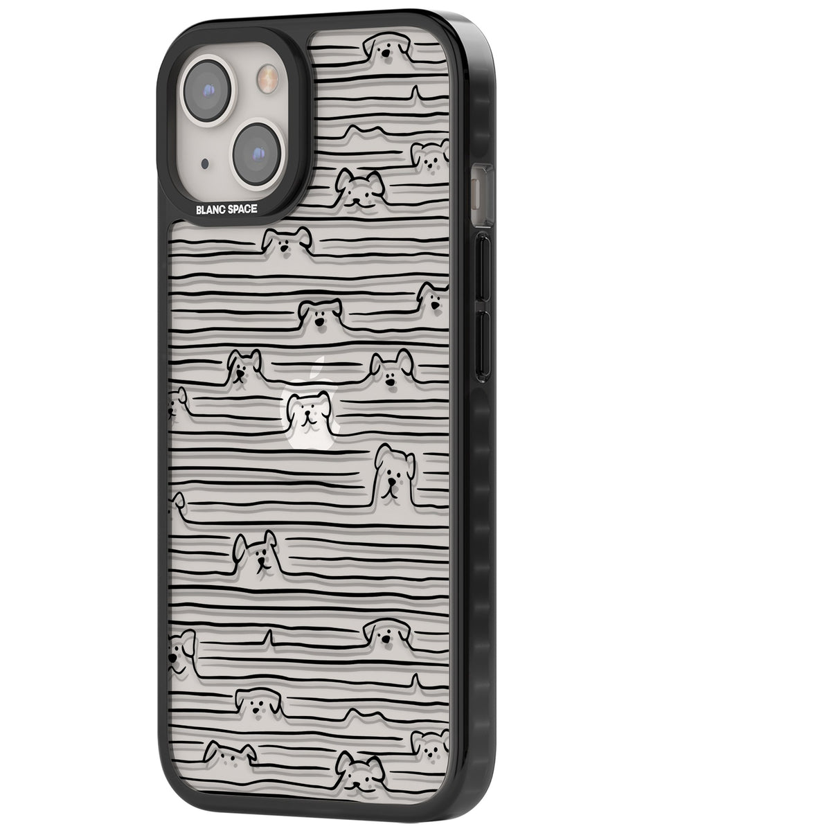 Dog Lines iPhone 12 / 12 Pro / iPhone 13 / iPhone 14 / iPhone 14 Plus / iPhone 15 / iPhone 15 Plus Impact Black Phone Case side