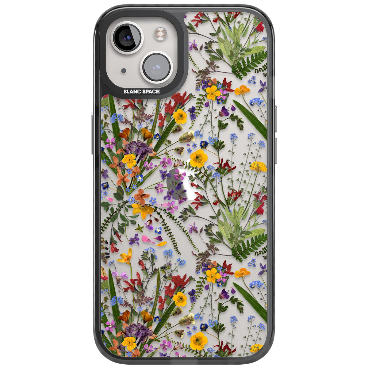 Wildflowers & Leaves iPhone 12 / 12 Pro / iPhone 13 / iPhone 14 / iPhone 14 Plus / iPhone 15 / iPhone 15 Plus Impact Black Phone Case front