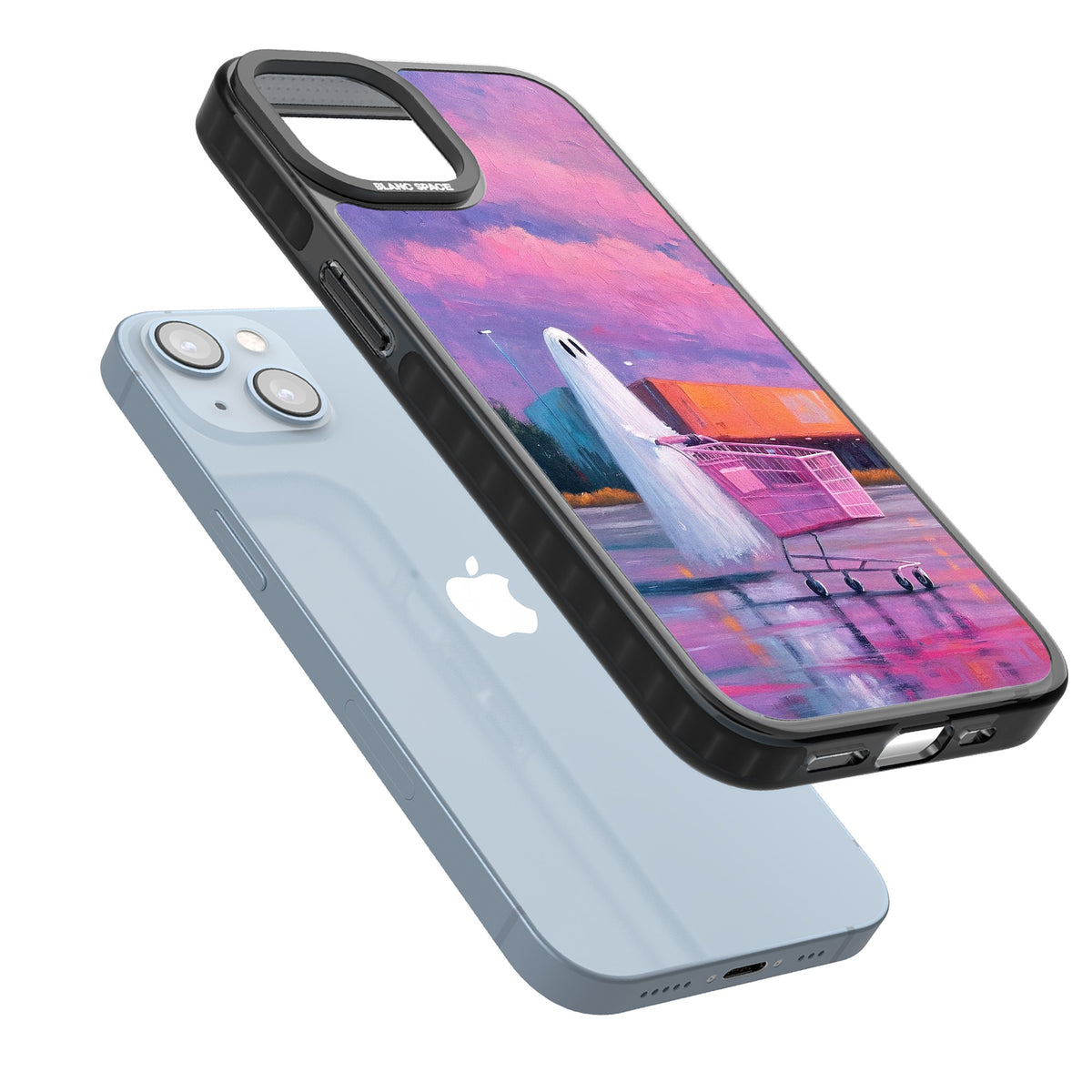 A Ghost's Errand iPhone 12 / 12 Pro / iPhone 13 / iPhone 14 / iPhone 14 Plus / iPhone 15 / iPhone 15 Plus Impact Black Phone Case angled
