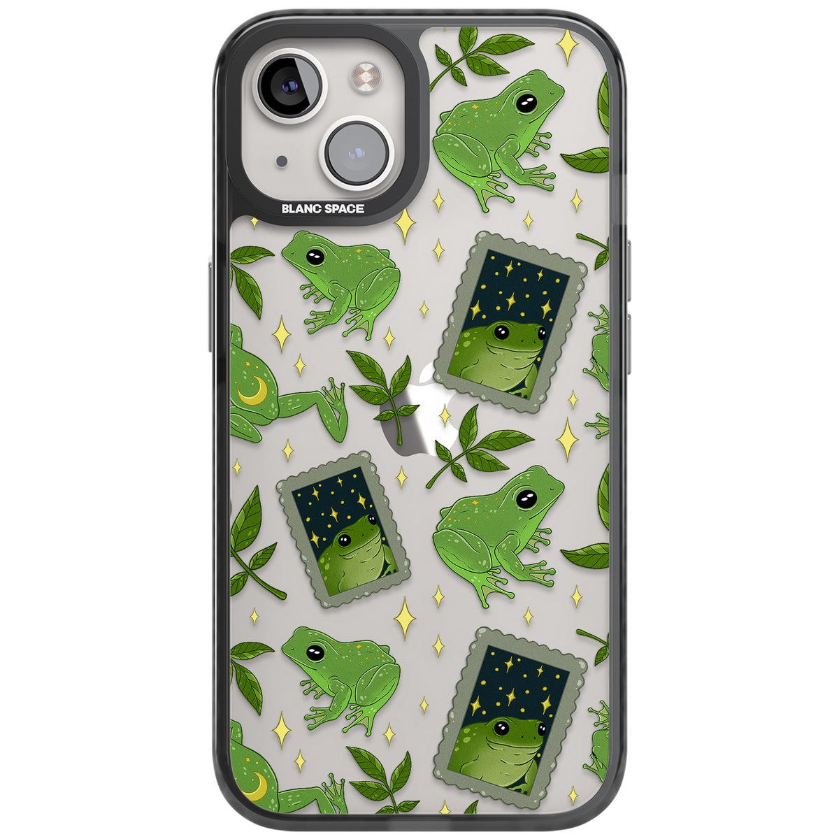 Starry Frog Stamps iPhone 12 / 12 Pro / iPhone 13 / iPhone 14 / iPhone 14 Plus / iPhone 15 / iPhone 15 Plus Impact Black Phone Case front