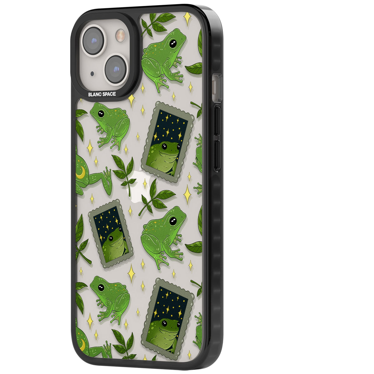 Starry Frog Stamps iPhone 12 / 12 Pro / iPhone 13 / iPhone 14 / iPhone 14 Plus / iPhone 15 / iPhone 15 Plus Impact Black Phone Case side