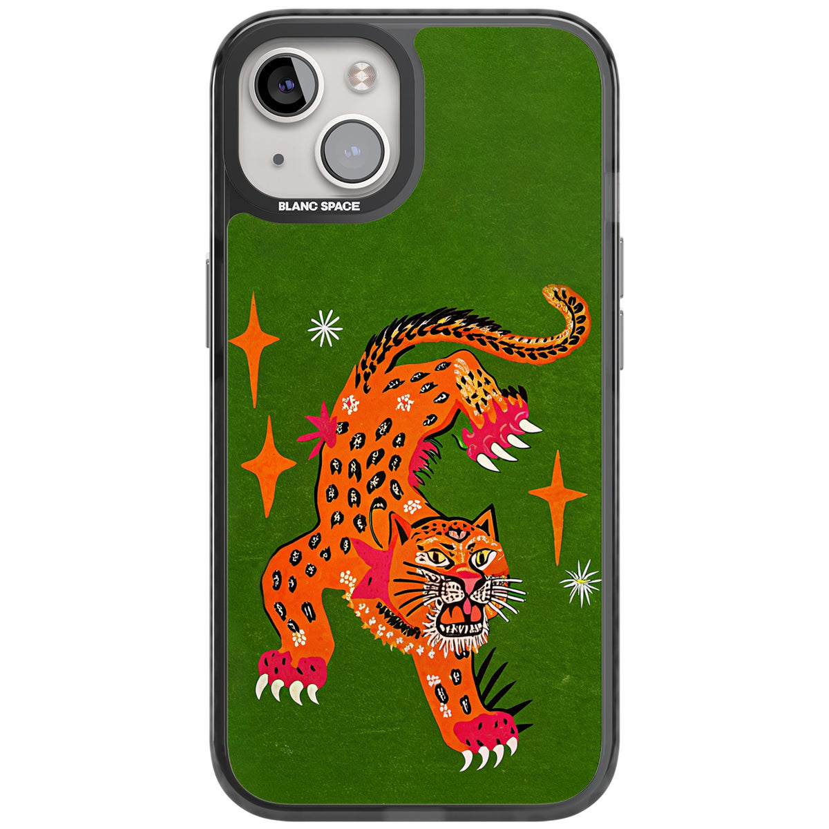Fierce Jaguar iPhone 12 / 12 Pro / iPhone 13 / iPhone 14 / iPhone 14 Plus / iPhone 15 / iPhone 15 Plus Impact Black Phone Case front