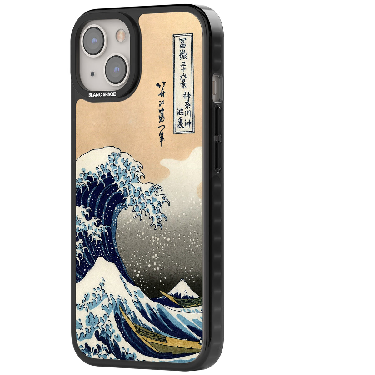 Great Wave iPhone 12 / 12 Pro / iPhone 13 / iPhone 14 / iPhone 14 Plus / iPhone 15 / iPhone 15 Plus Impact Black Phone Case side