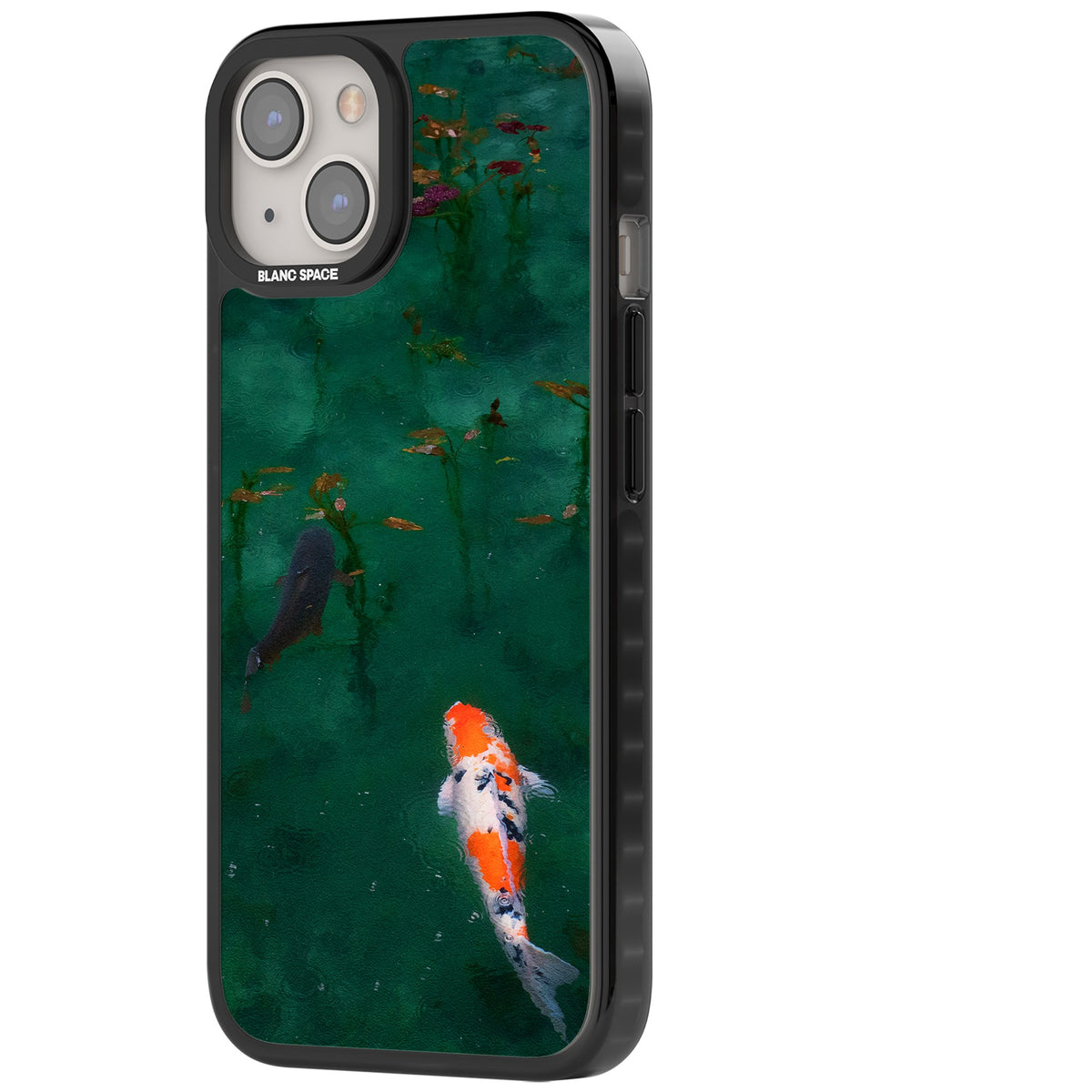 Koi Fish iPhone 12 / 12 Pro / iPhone 13 / iPhone 14 / iPhone 14 Plus / iPhone 15 / iPhone 15 Plus Impact Black Phone Case side