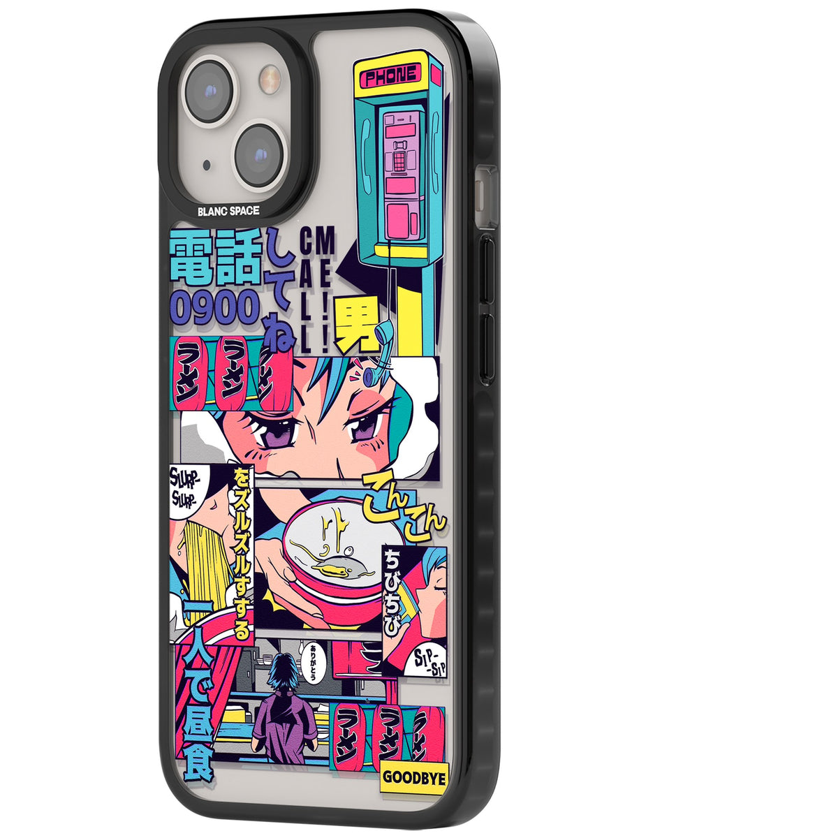 Electric Osaka iPhone 12 / 12 Pro / iPhone 13 / iPhone 14 / iPhone 14 Plus / iPhone 15 / iPhone 15 Plus Impact Black Phone Case side