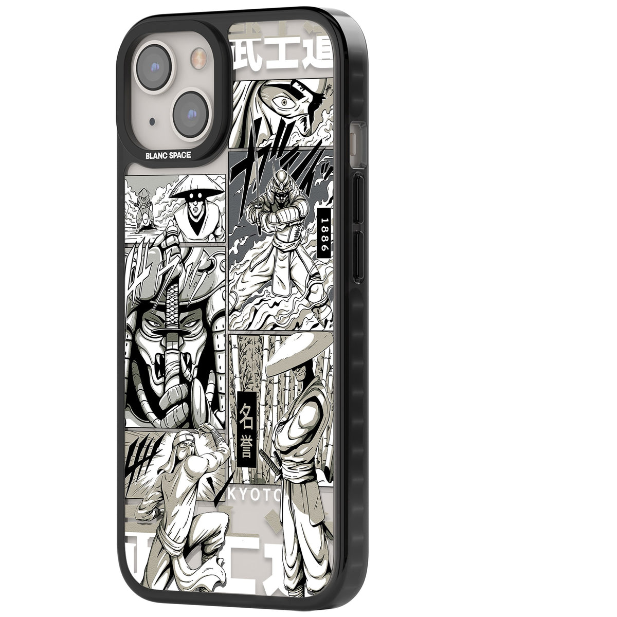 Kyoto Noir iPhone 12 / 12 Pro / iPhone 13 / iPhone 14 / iPhone 14 Plus / iPhone 15 / iPhone 15 Plus Impact Black Phone Case side