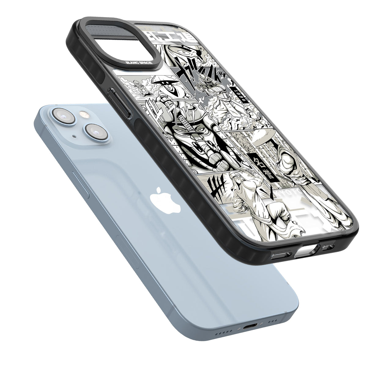 Kyoto Noir iPhone 12 / 12 Pro / iPhone 13 / iPhone 14 / iPhone 14 Plus / iPhone 15 / iPhone 15 Plus Impact Black Phone Case angled