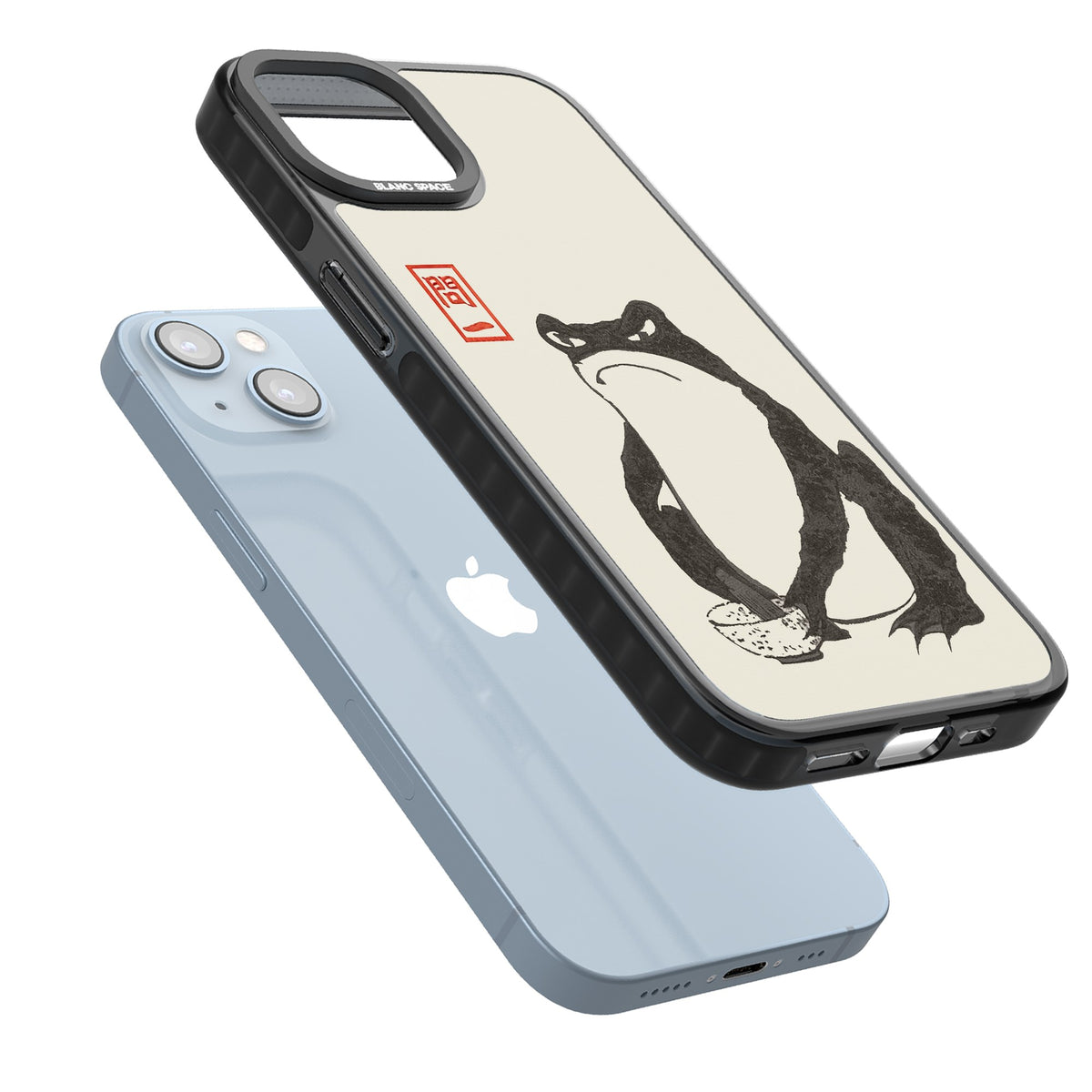 Matsumoto Hoji Grumpy Toad iPhone 12 / 12 Pro / iPhone 13 / iPhone 14 / iPhone 14 Plus / iPhone 15 / iPhone 15 Plus Impact Black Phone Case angled