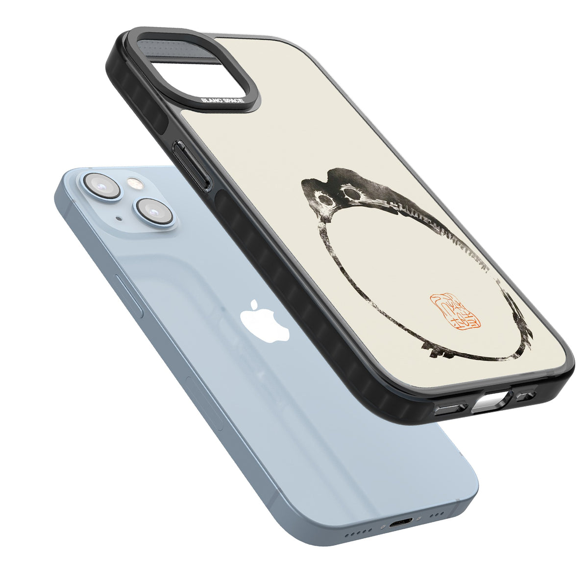 Matsumoto Hoji Round Frog iPhone 12 / 12 Pro / iPhone 13 / iPhone 14 / iPhone 14 Plus / iPhone 15 / iPhone 15 Plus Impact Black Phone Case angled