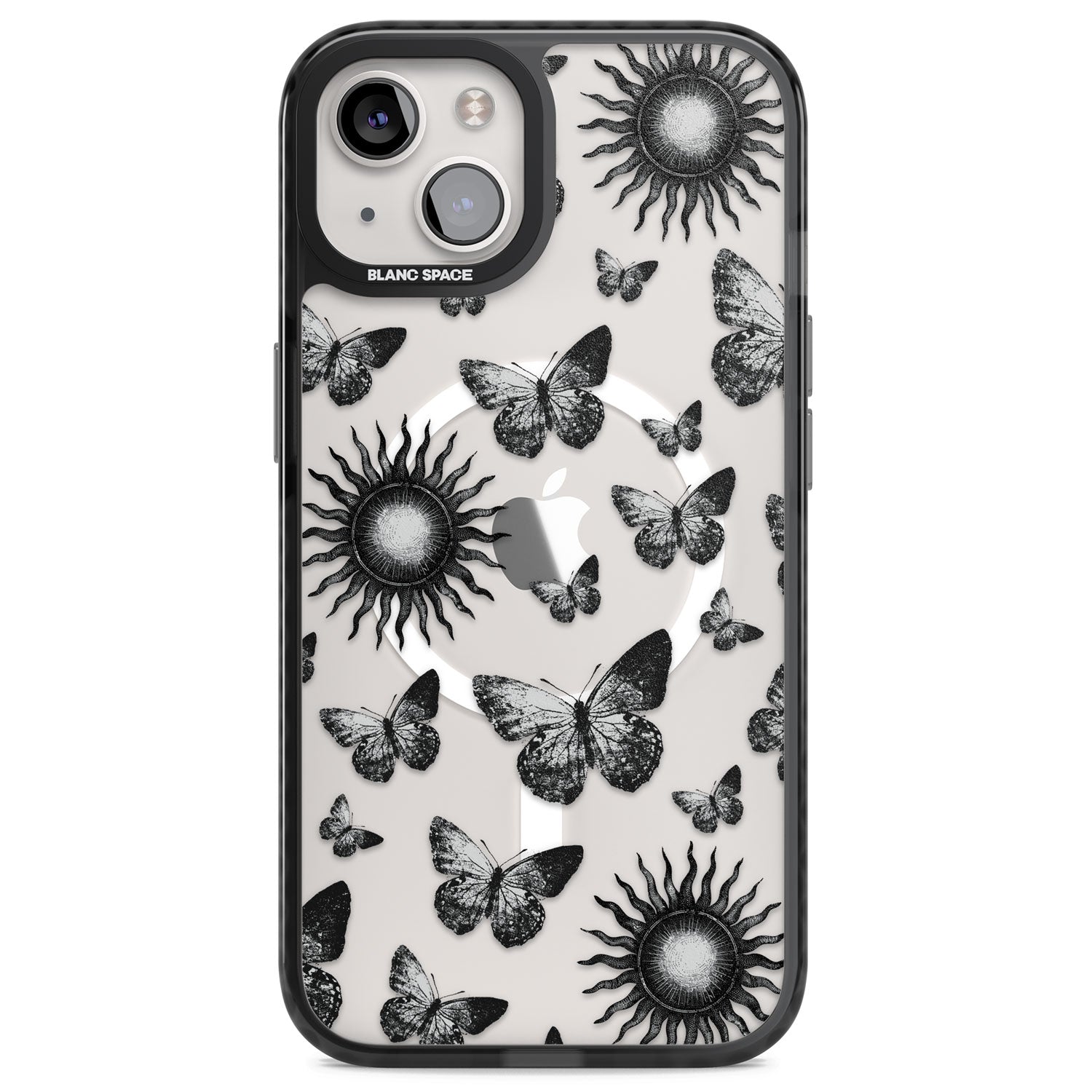 Butterflies & Suns Magsafe Black Impact Phone Case for iPhone 13, iPhone 14, iPhone 15