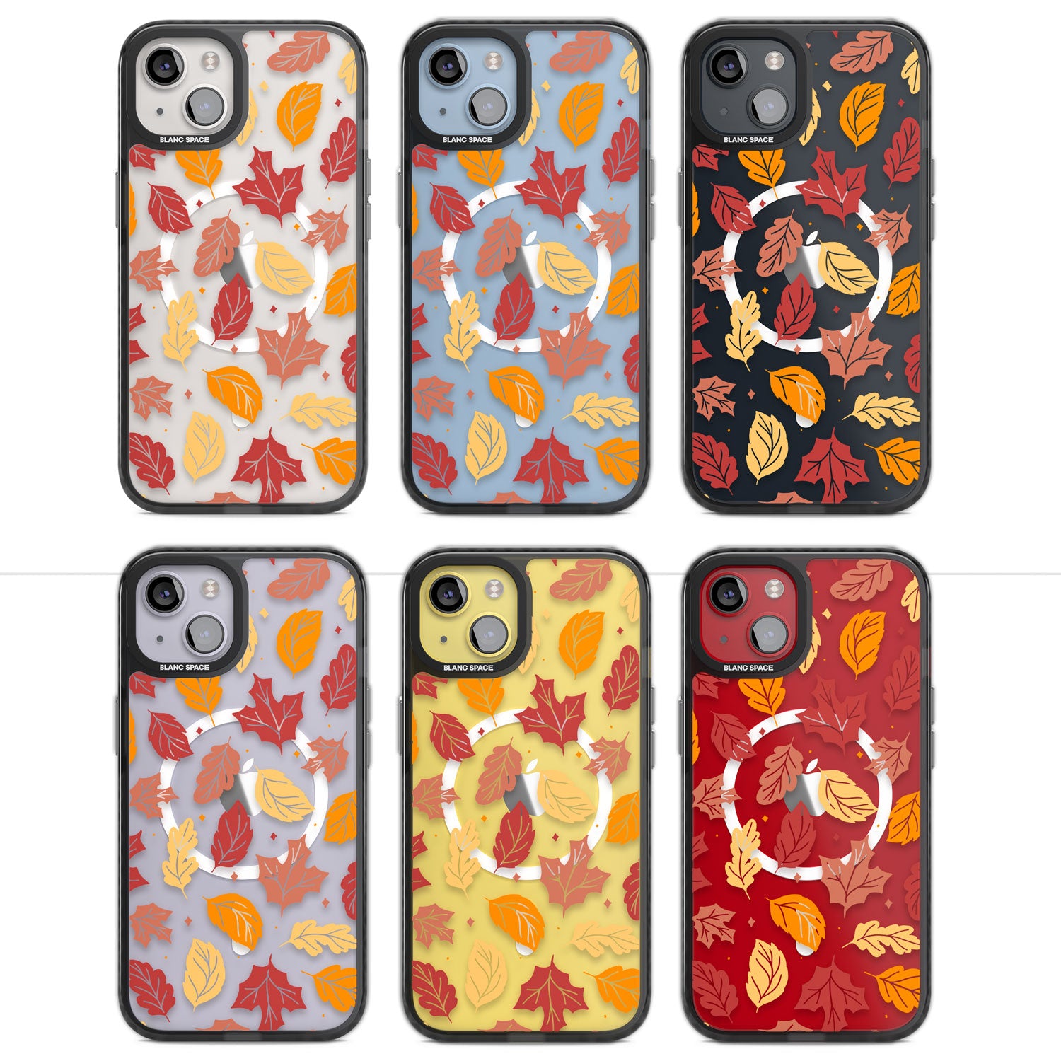 Autumn Leaves Magsafe Black Impact Phone Case for iPhone 13, iPhone 14, iPhone 15