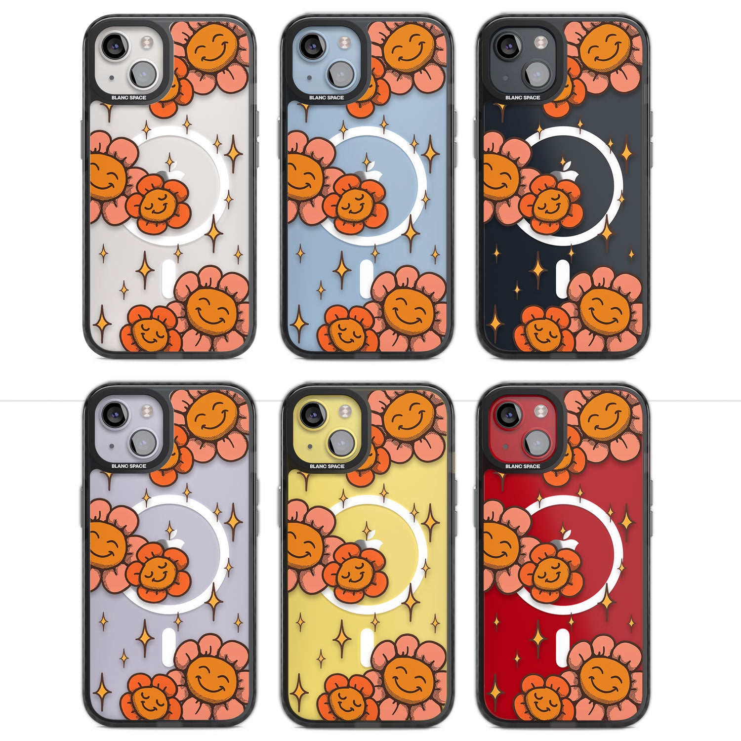 Mellow Flowers Magsafe Black Impact Phone Case for iPhone 13, iPhone 14, iPhone 15