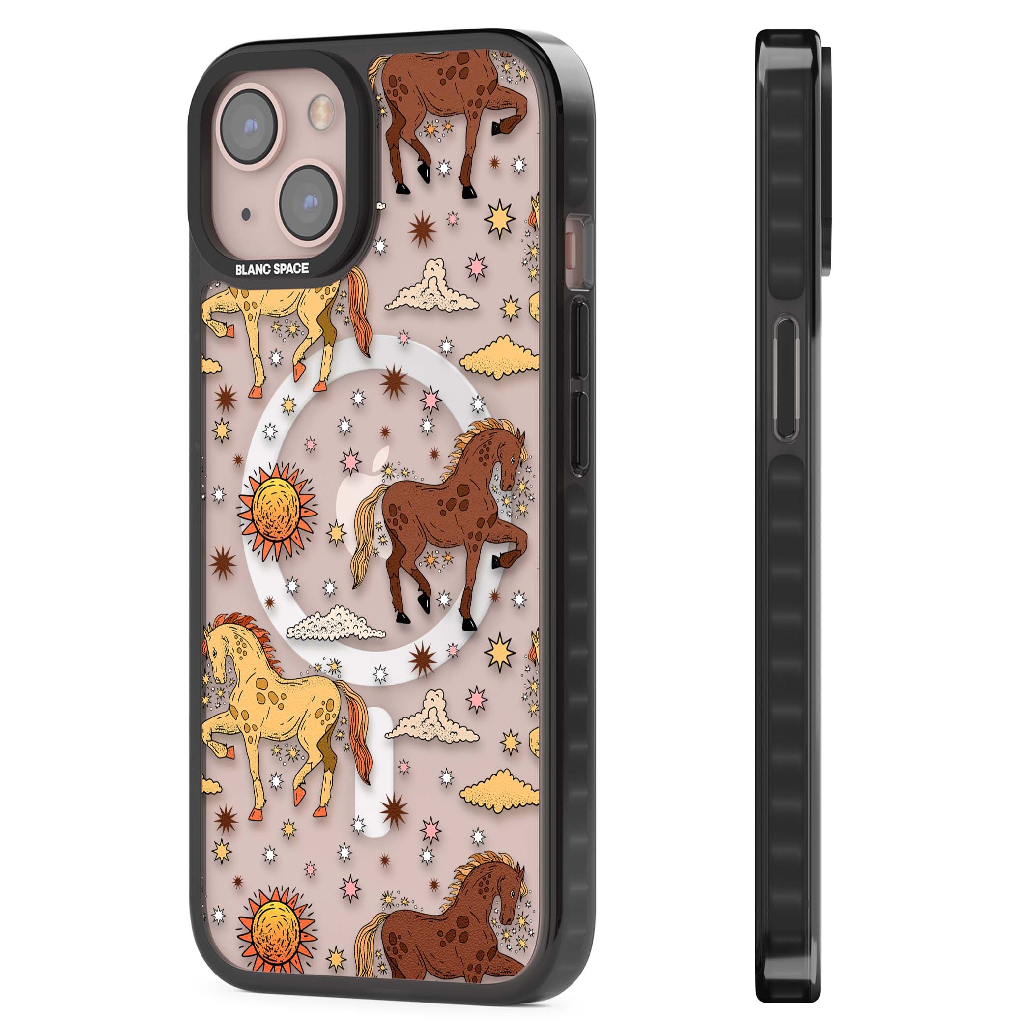 Elevate Your Phone'S Style With This Boho Celestial Sun & Eye Phone Case, Featuring A Mystical Blend Of Suns, All-Seeing Eyes, Butterflies, Stars, And