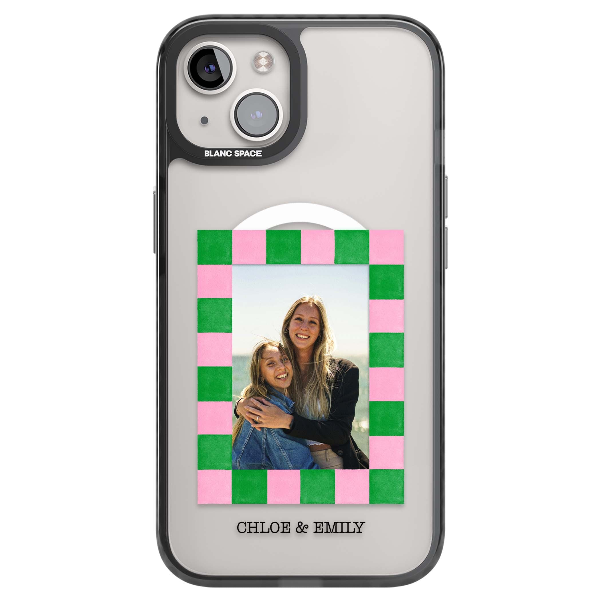 Riviera Check Photo cute iPhone case | Black Impact Magsafe case for iPhone 13, iPhone 14, iPhone 15