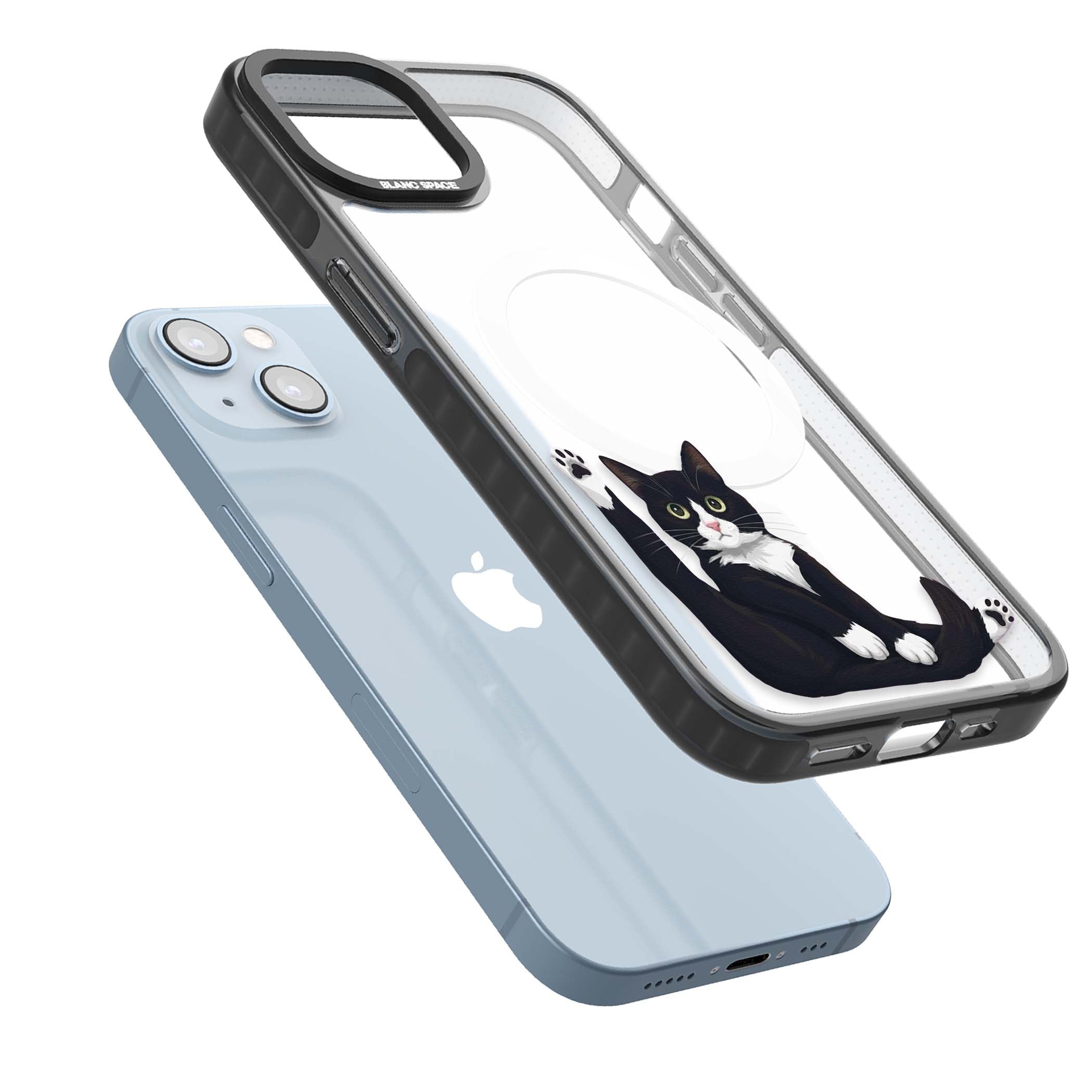 Mid-Groom Cat animals iPhone case | Black Impact Magsafe case for iPhone 13, iPhone 14, iPhone 15