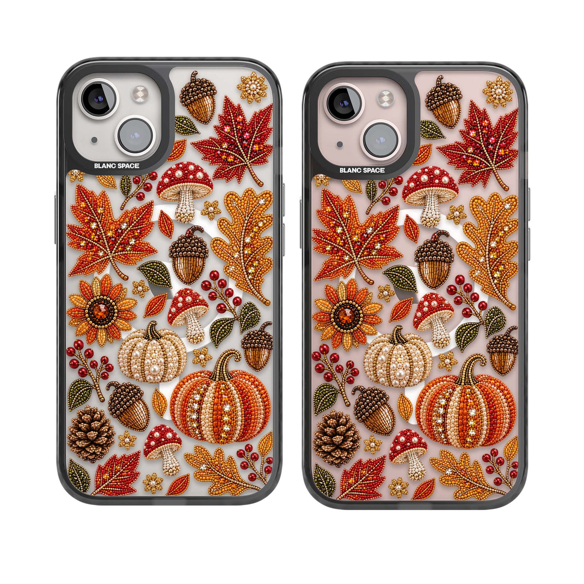 Beaded Autumn iPhone case | Black Impact Magsafe case for iPhone 13, iPhone 14, iPhone 15