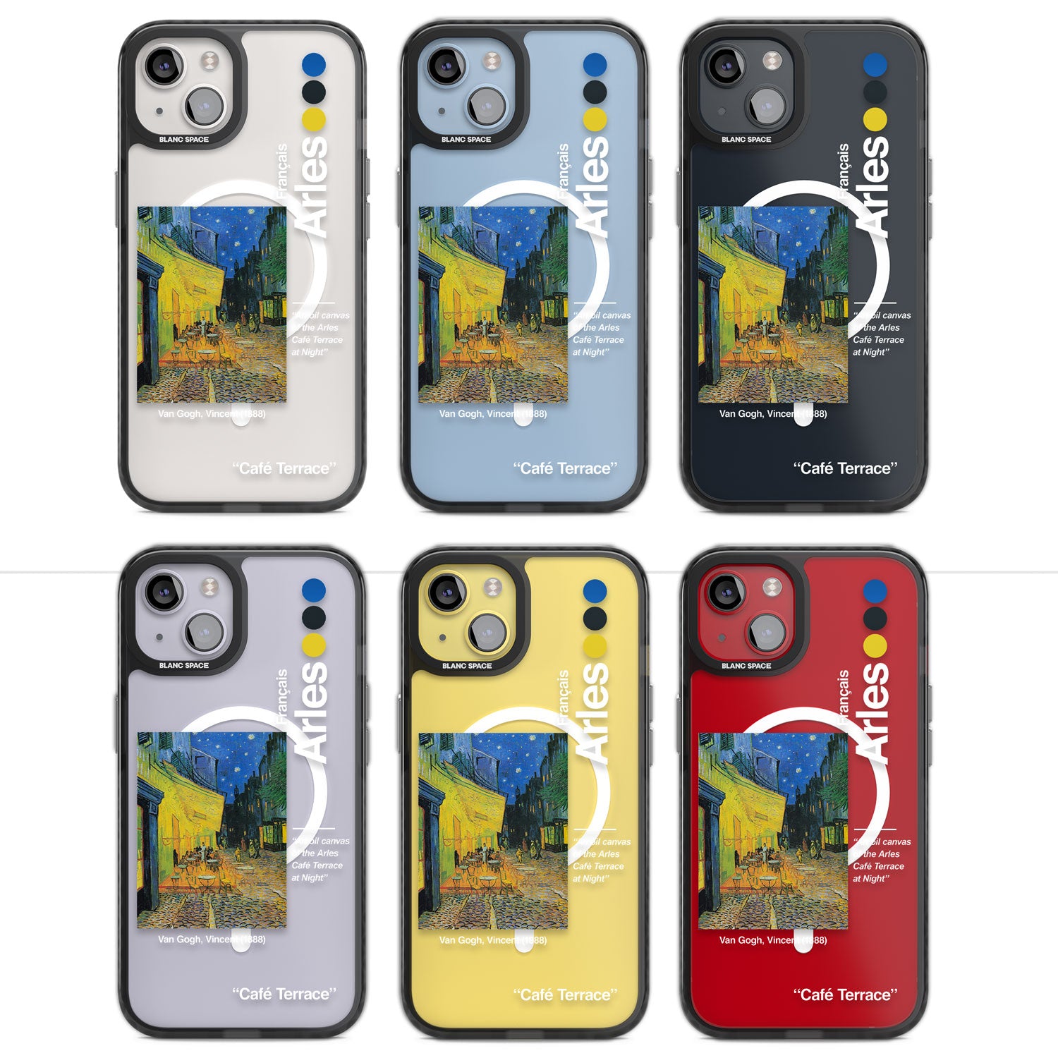 Cafe Terrace at Night Magsafe Black Impact Phone Case for iPhone 13, iPhone 14, iPhone 15