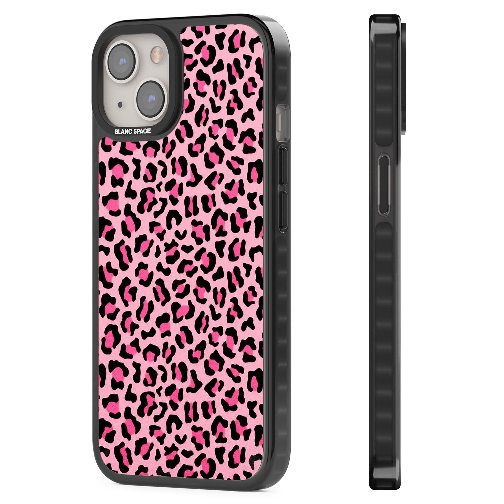 Pink Leopard baddie iPhone case | Black Impact Magsafe case for iPhone 13, iPhone 14, iPhone 15