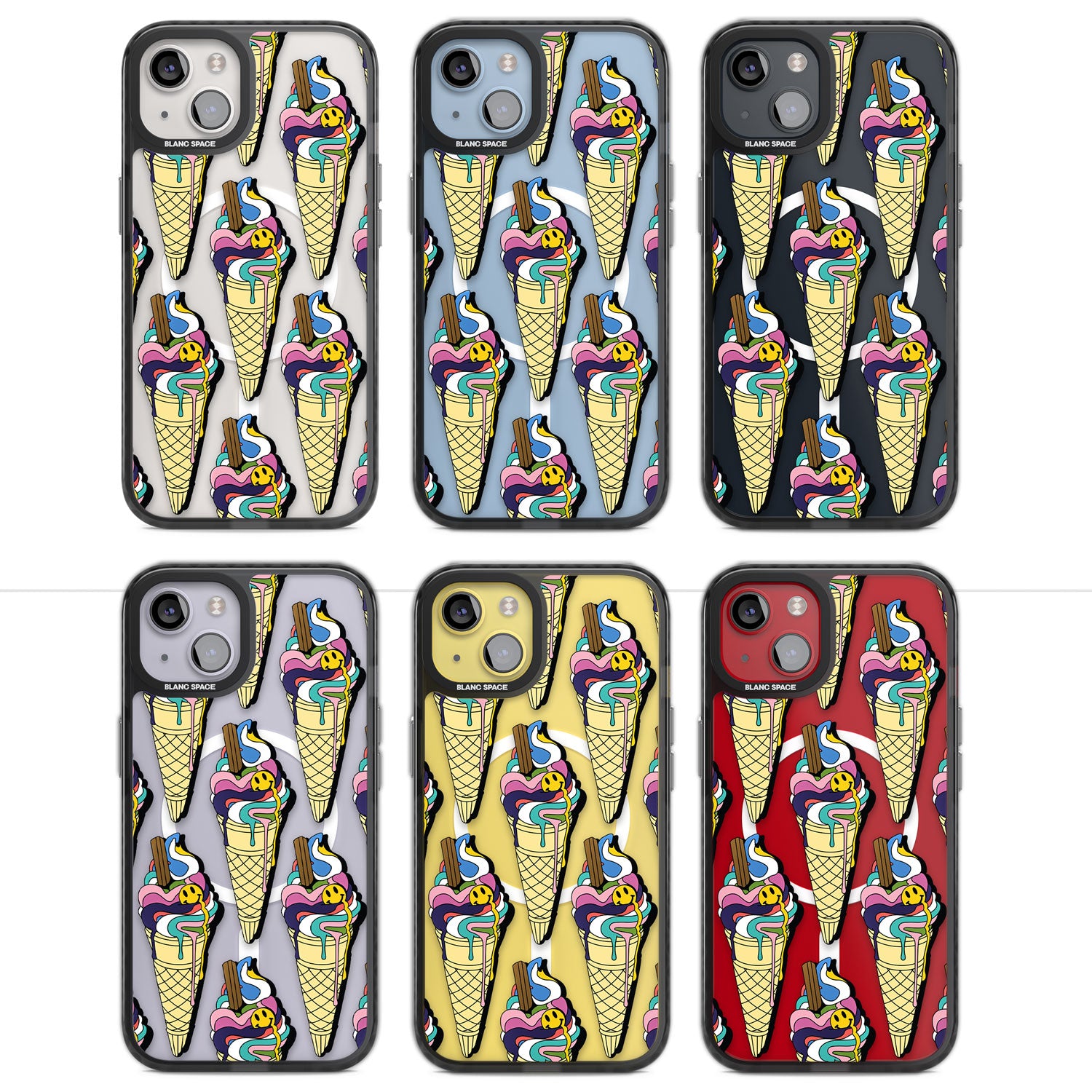 Trip & Drip Ice Cream Magsafe Black Impact Phone Case for iPhone 13, iPhone 14, iPhone 15