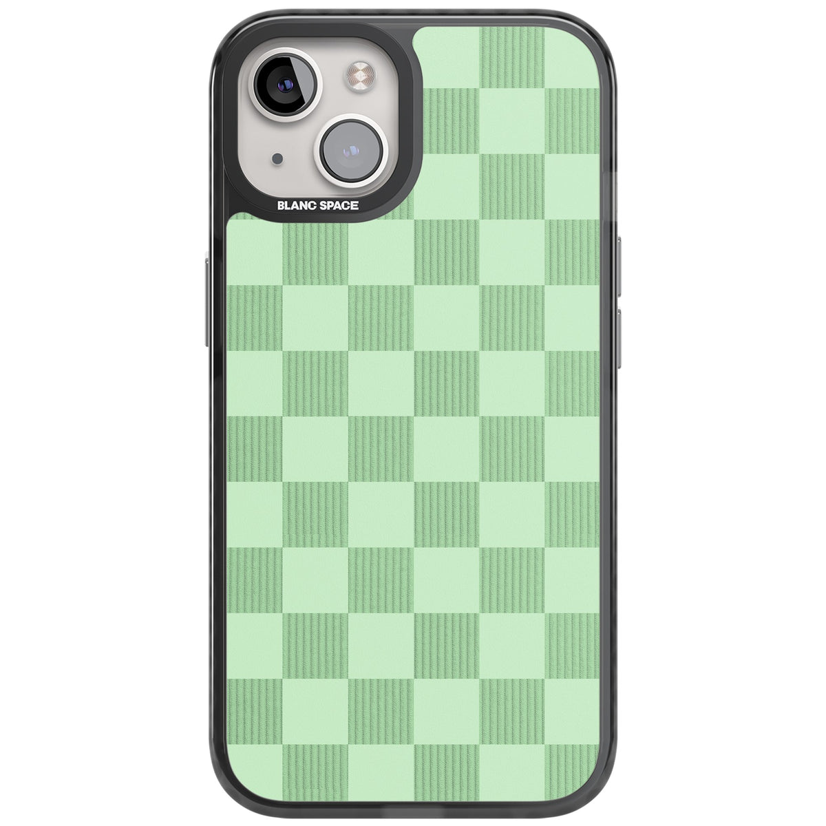Seafoam Checkered iPhone 12 / 12 Pro / iPhone 13 / iPhone 14 / iPhone 14 Plus / iPhone 15 / iPhone 15 Plus Impact Black Phone Case front
