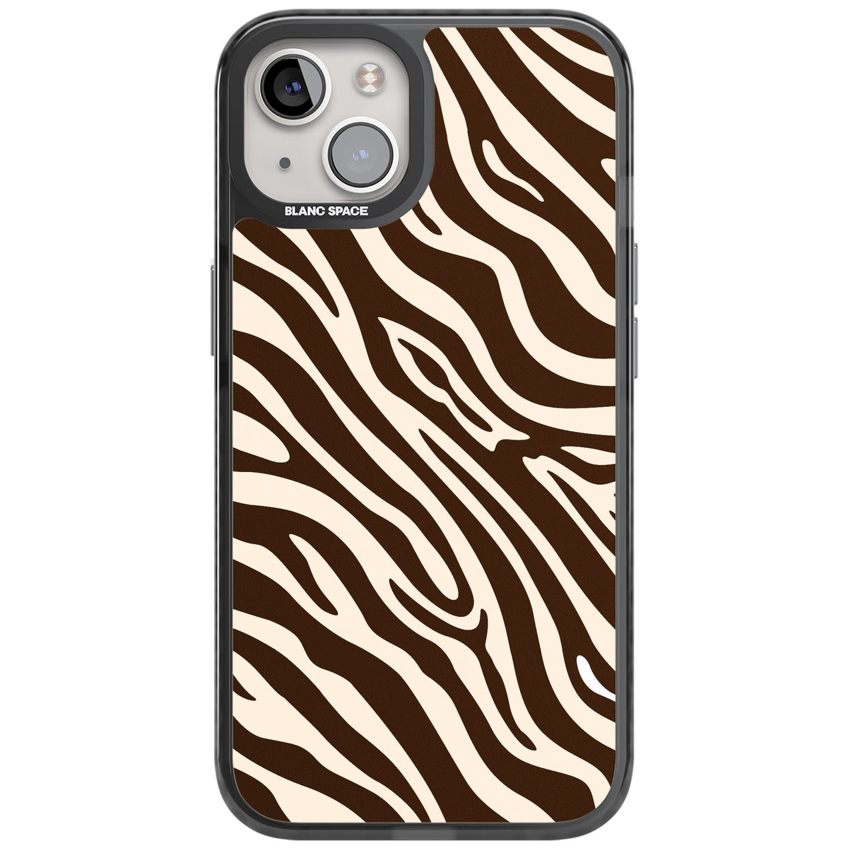 Mocha Zebra iPhone 12 / 12 Pro / iPhone 13 / iPhone 14 / iPhone 14 Plus / iPhone 15 / iPhone 15 Plus Impact Black Phone Case front