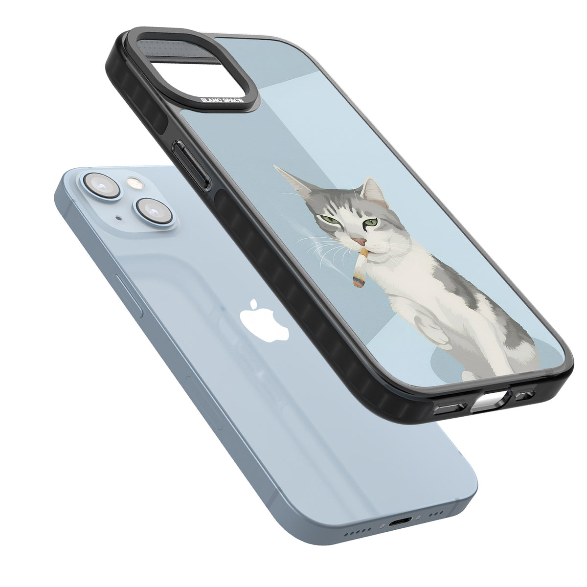 Better Than Cat Treats iPhone 12 / 12 Pro / iPhone 13 / iPhone 14 / iPhone 14 Plus / iPhone 15 / iPhone 15 Plus Impact Black Phone Case angled