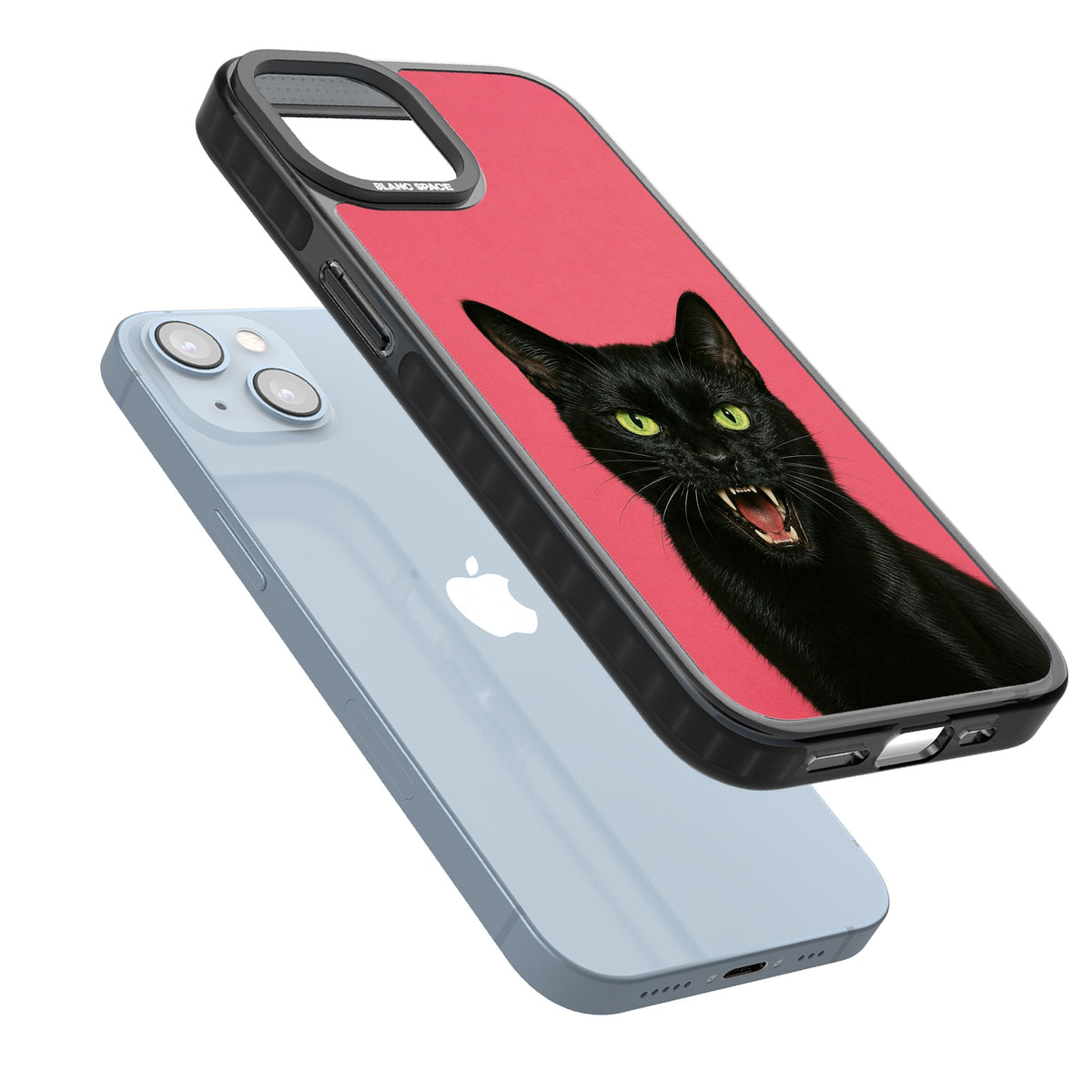 Hissin' Baddie iPhone 12 / 12 Pro / iPhone 13 / iPhone 14 / iPhone 14 Plus / iPhone 15 / iPhone 15 Plus Impact Black Phone Case angled
