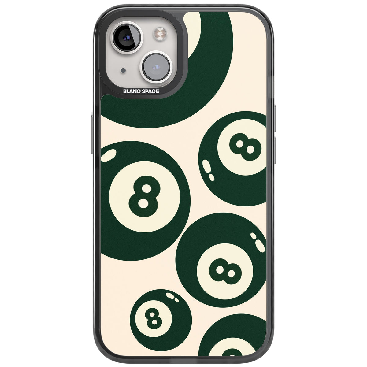 Green Eight Balls iPhone 12 / 12 Pro / iPhone 13 / iPhone 14 / iPhone 14 Plus / iPhone 15 / iPhone 15 Plus Impact Black Phone Case front