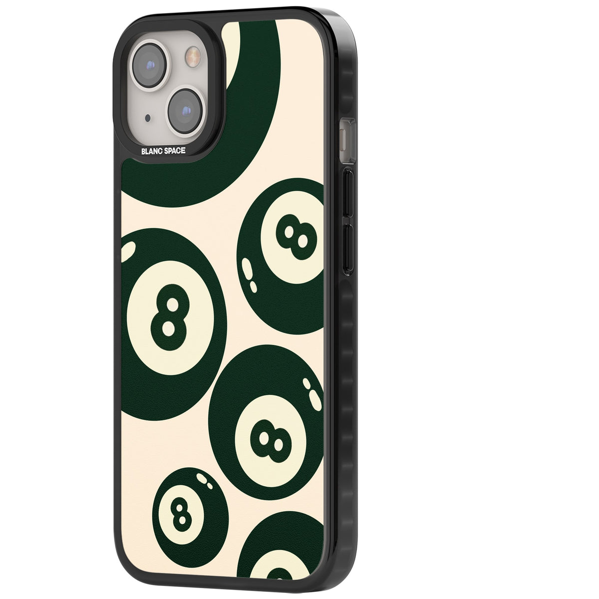 Green Eight Balls iPhone 12 / 12 Pro / iPhone 13 / iPhone 14 / iPhone 14 Plus / iPhone 15 / iPhone 15 Plus Impact Black Phone Case side
