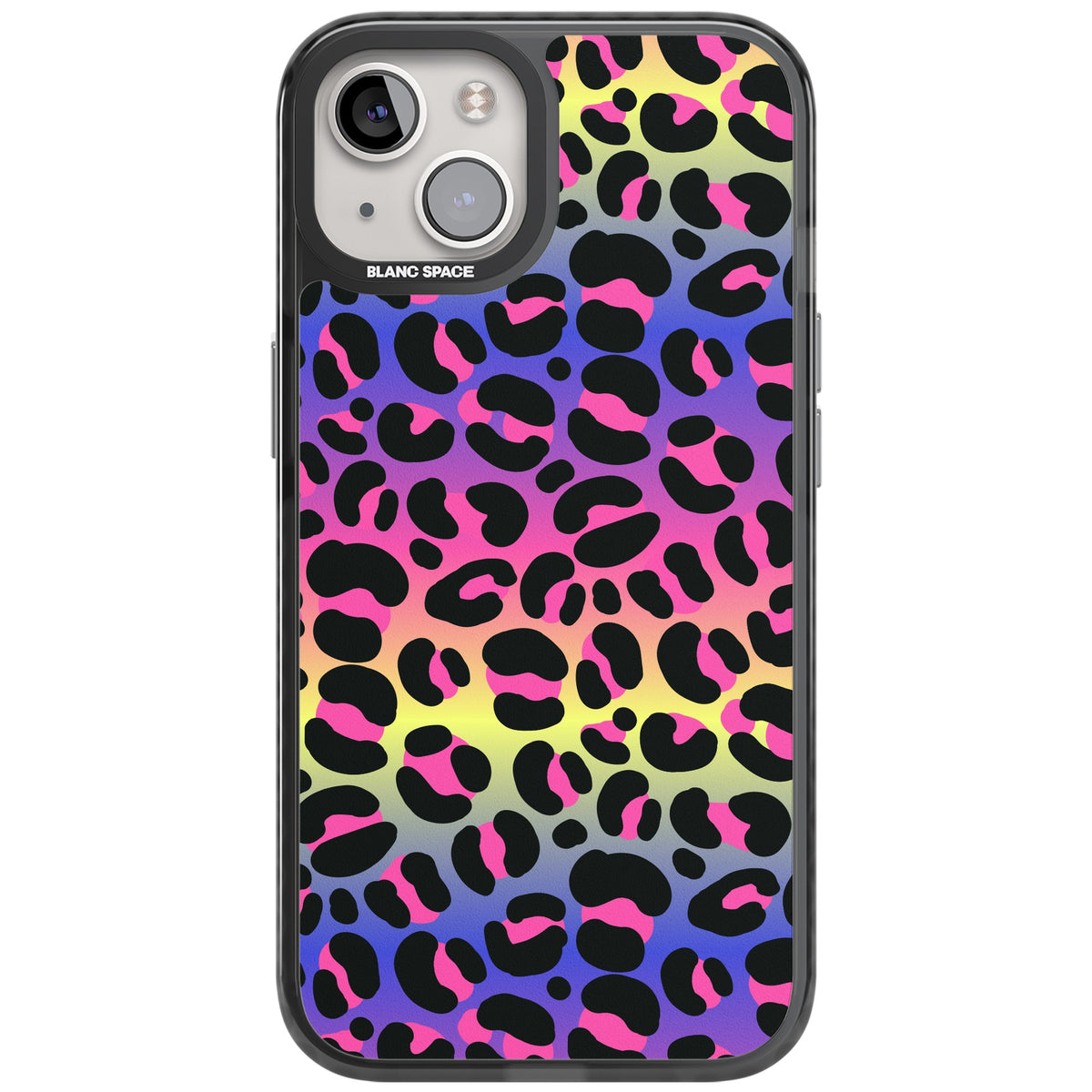 Rainbow Gradient Leopard iPhone 12 / 12 Pro / iPhone 13 / iPhone 14 / iPhone 14 Plus / iPhone 15 / iPhone 15 Plus Impact Black Phone Case front
