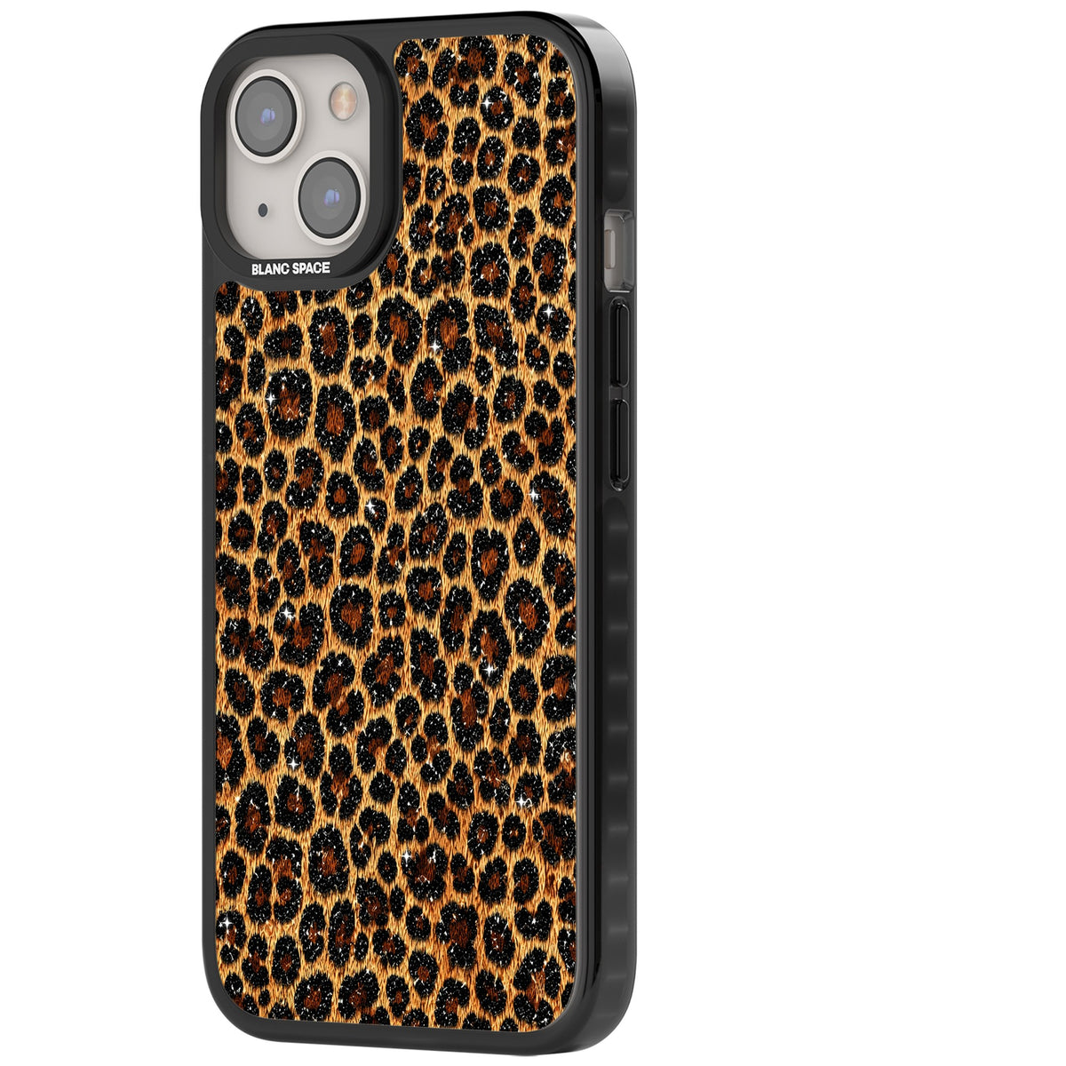 Diamond Leopard iPhone 12 / 12 Pro / iPhone 13 / iPhone 14 / iPhone 14 Plus / iPhone 15 / iPhone 15 Plus Impact Black Phone Case side