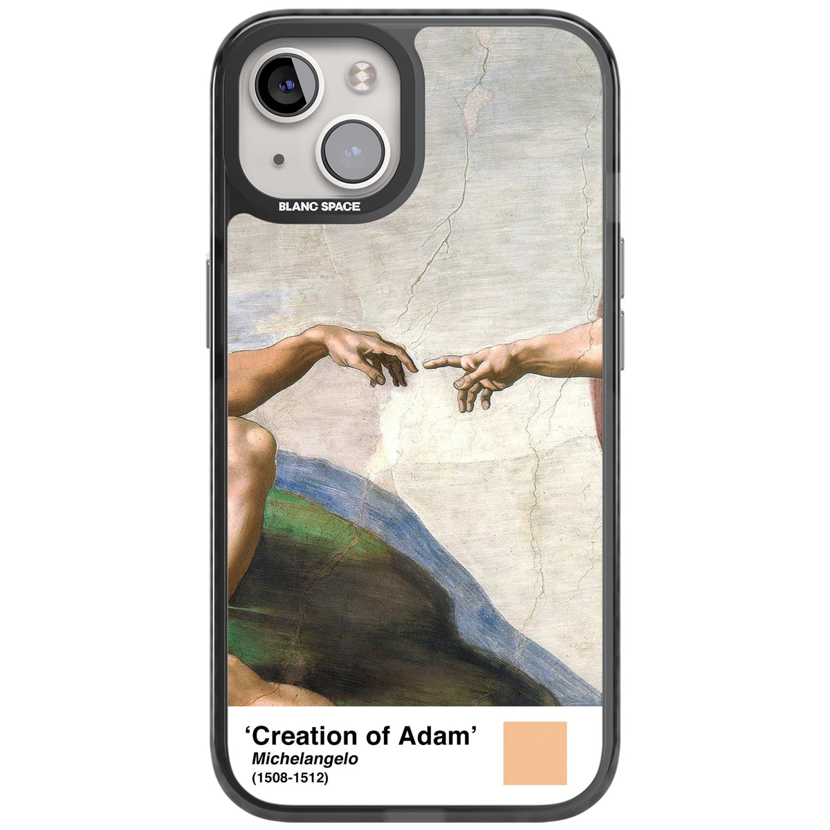 Creation Of Adam iPhone 12 / 12 Pro / iPhone 13 / iPhone 14 / iPhone 14 Plus / iPhone 15 / iPhone 15 Plus Impact Black Phone Case front
