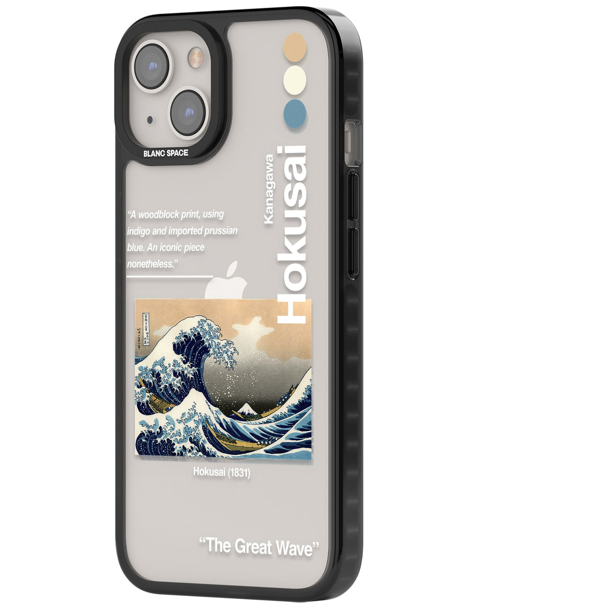 The Great Wave iPhone 12 / 12 Pro / iPhone 13 / iPhone 14 / iPhone 14 Plus / iPhone 15 / iPhone 15 Plus Impact Black Phone Case side