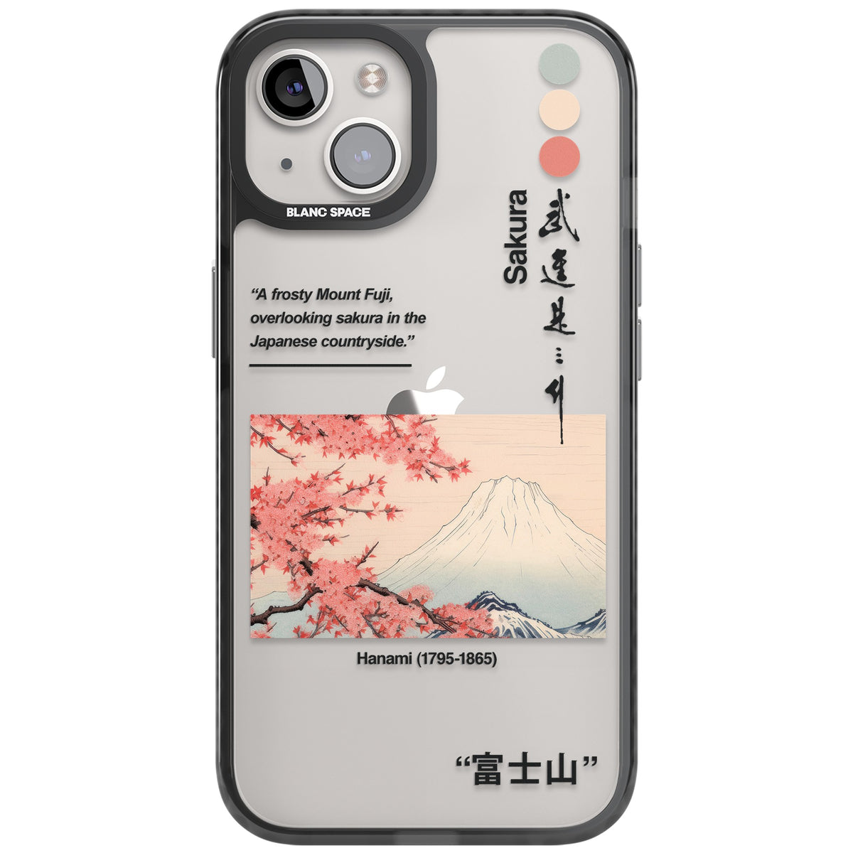 Hanami iPhone 12 / 12 Pro / iPhone 13 / iPhone 14 / iPhone 14 Plus / iPhone 15 / iPhone 15 Plus Impact Black Phone Case front