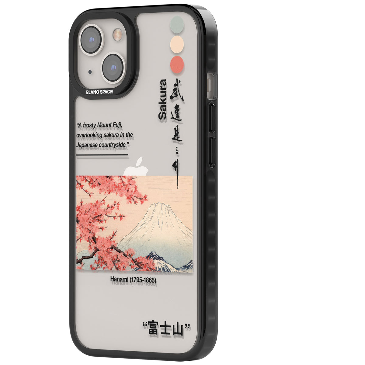 Hanami iPhone 12 / 12 Pro / iPhone 13 / iPhone 14 / iPhone 14 Plus / iPhone 15 / iPhone 15 Plus Impact Black Phone Case side
