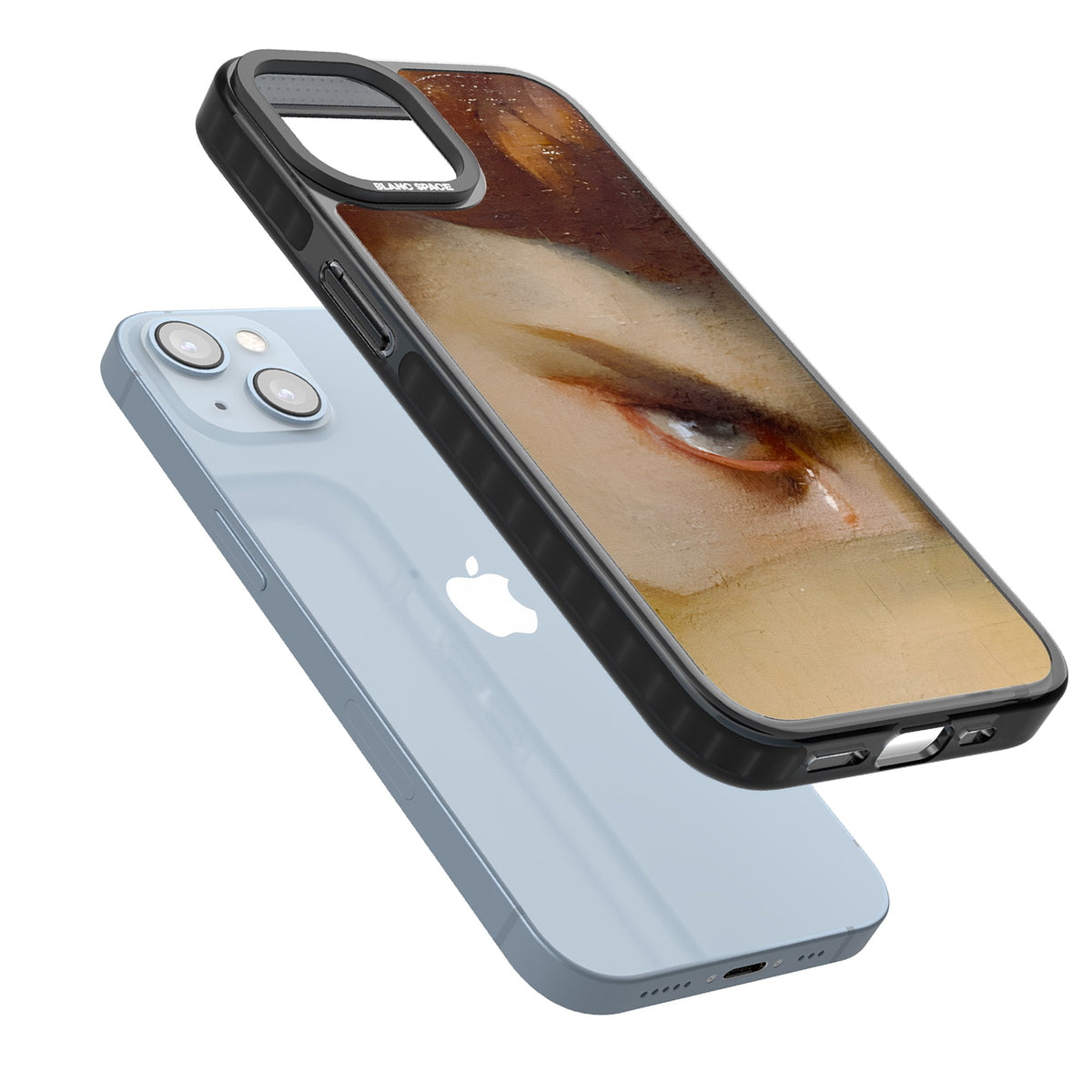 Fallen Angel iPhone 12 / 12 Pro / iPhone 13 / iPhone 14 / iPhone 14 Plus / iPhone 15 / iPhone 15 Plus Impact Black Phone Case angled