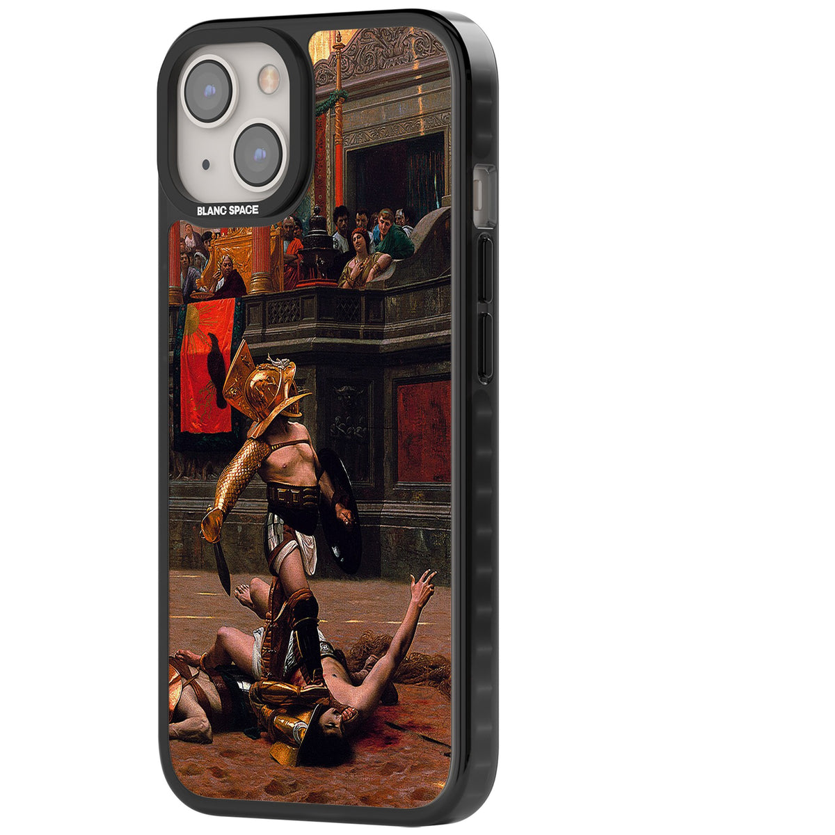 Pollice Verso iPhone 12 / 12 Pro / iPhone 13 / iPhone 14 / iPhone 14 Plus / iPhone 15 / iPhone 15 Plus Impact Black Phone Case side