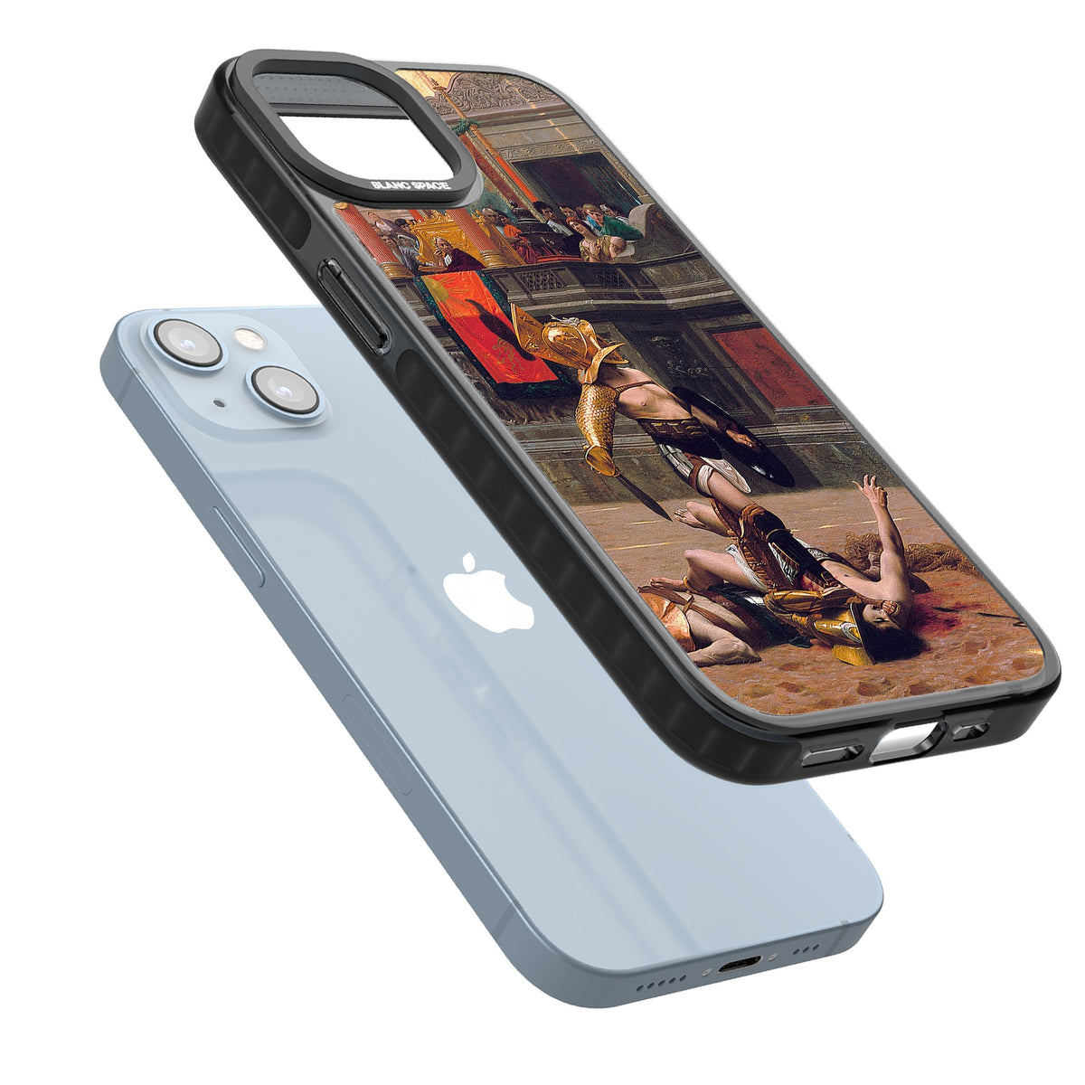 Pollice Verso iPhone 12 / 12 Pro / iPhone 13 / iPhone 14 / iPhone 14 Plus / iPhone 15 / iPhone 15 Plus Impact Black Phone Case angled